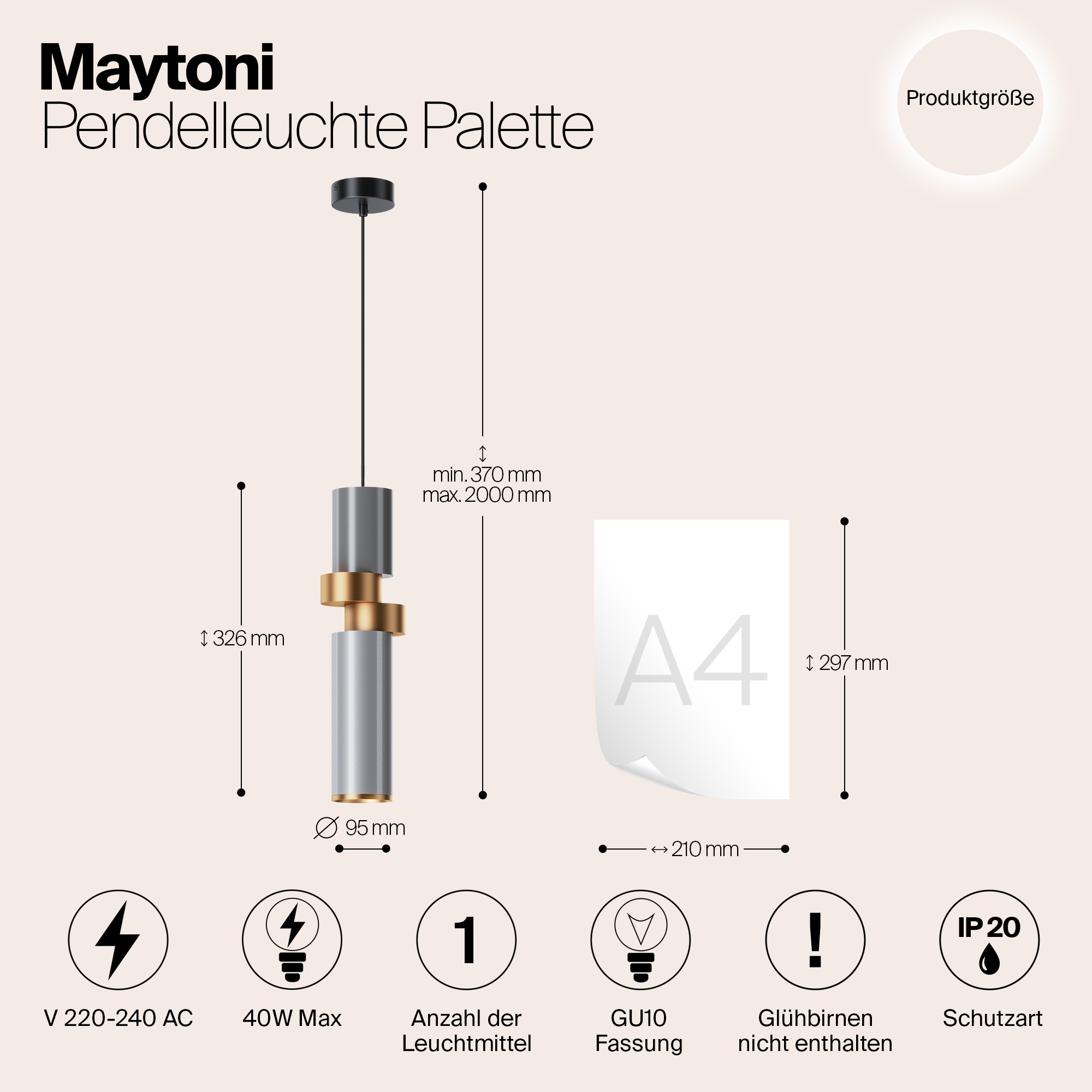 Подвесной светильник Maytoni MOD303PL-01CFL2