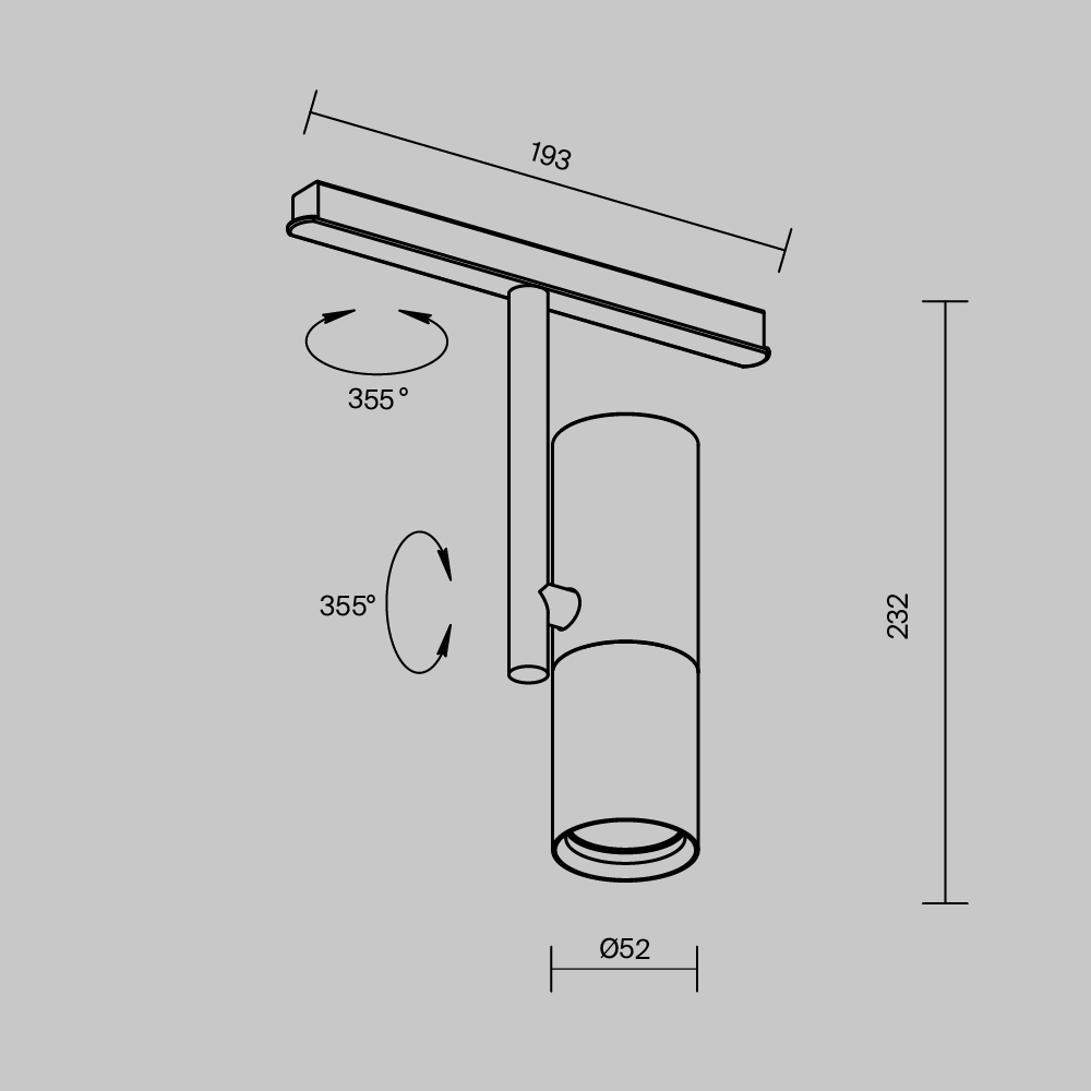 Трековый светильник Technical TR005-4-12W-DS-B