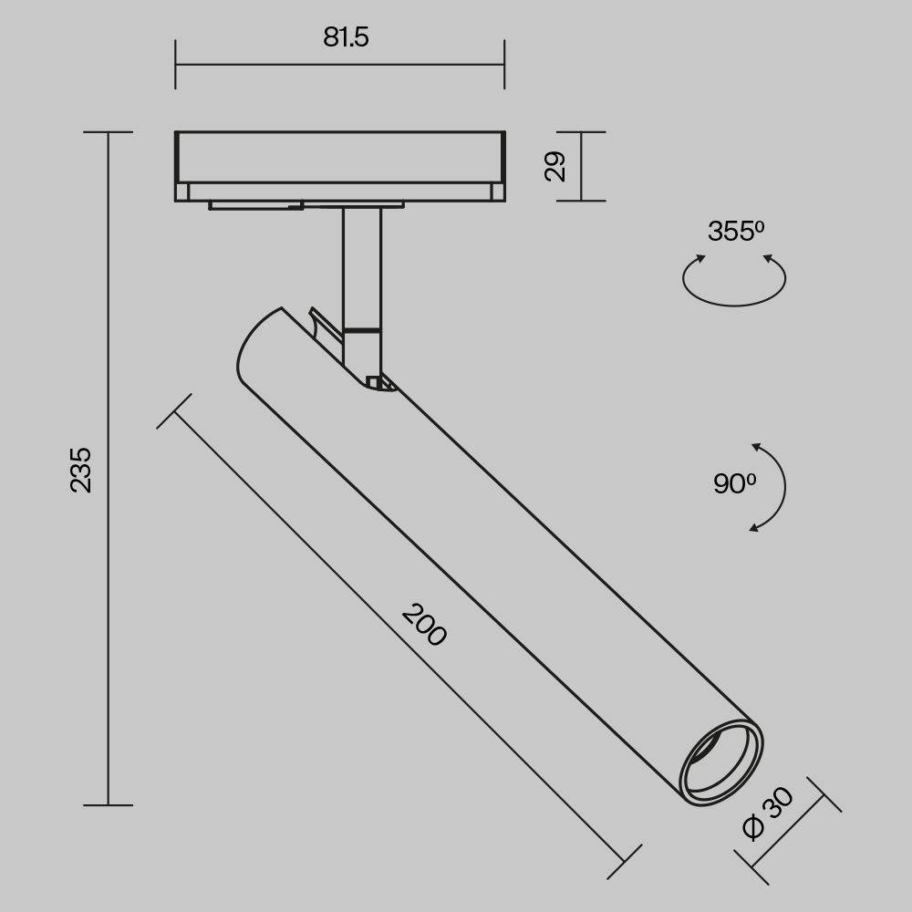 Трековый светильник Technical TR141-1-6W3K-M-B