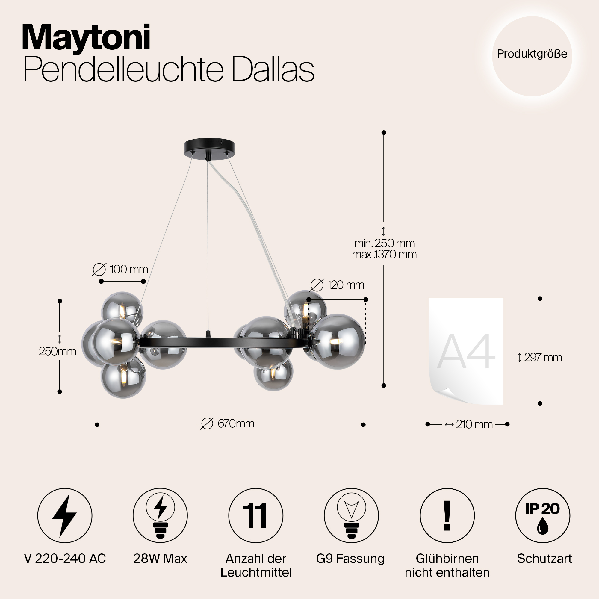 Подвесной светильник Maytoni MOD545PL-11B