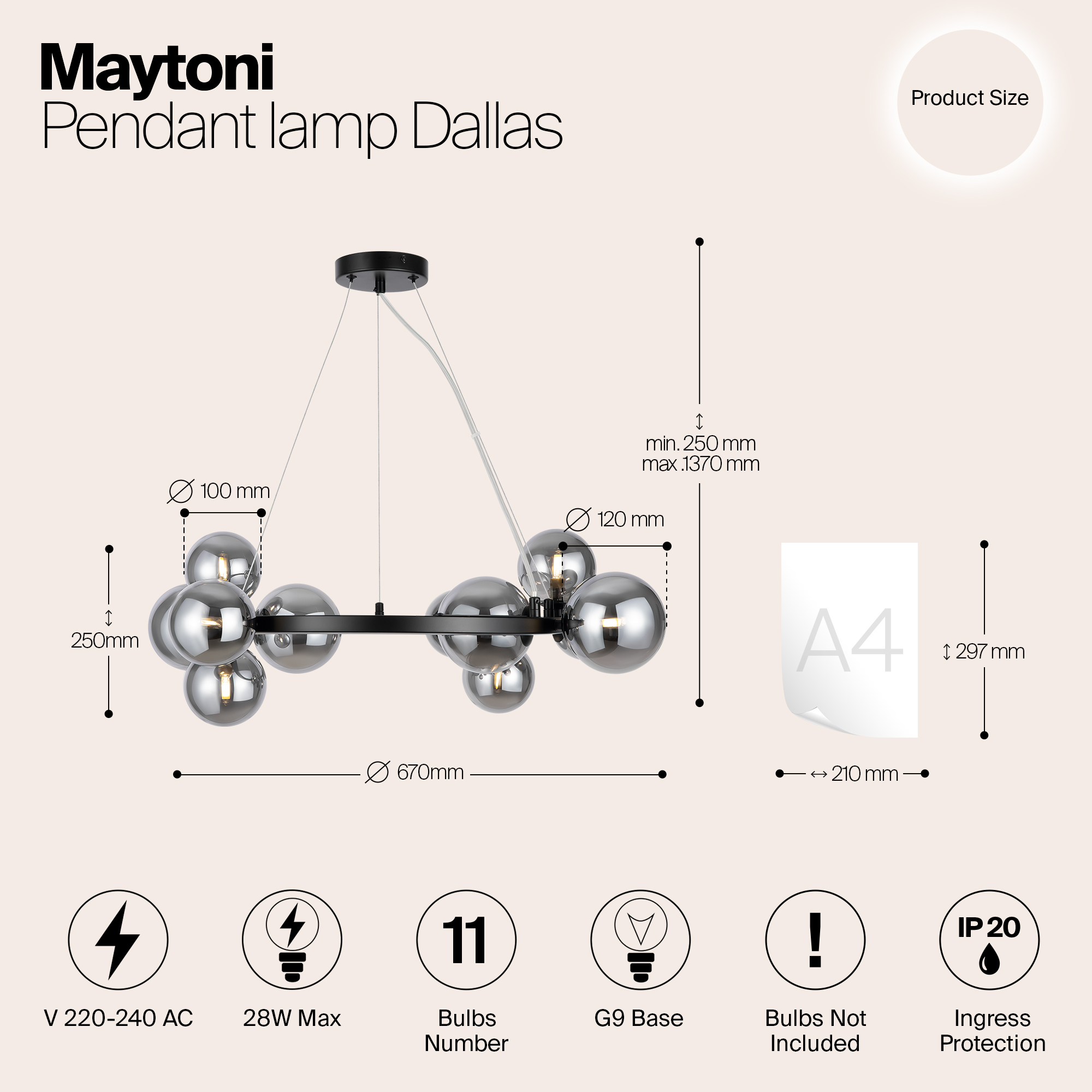 Подвесной светильник Maytoni MOD545PL-11B