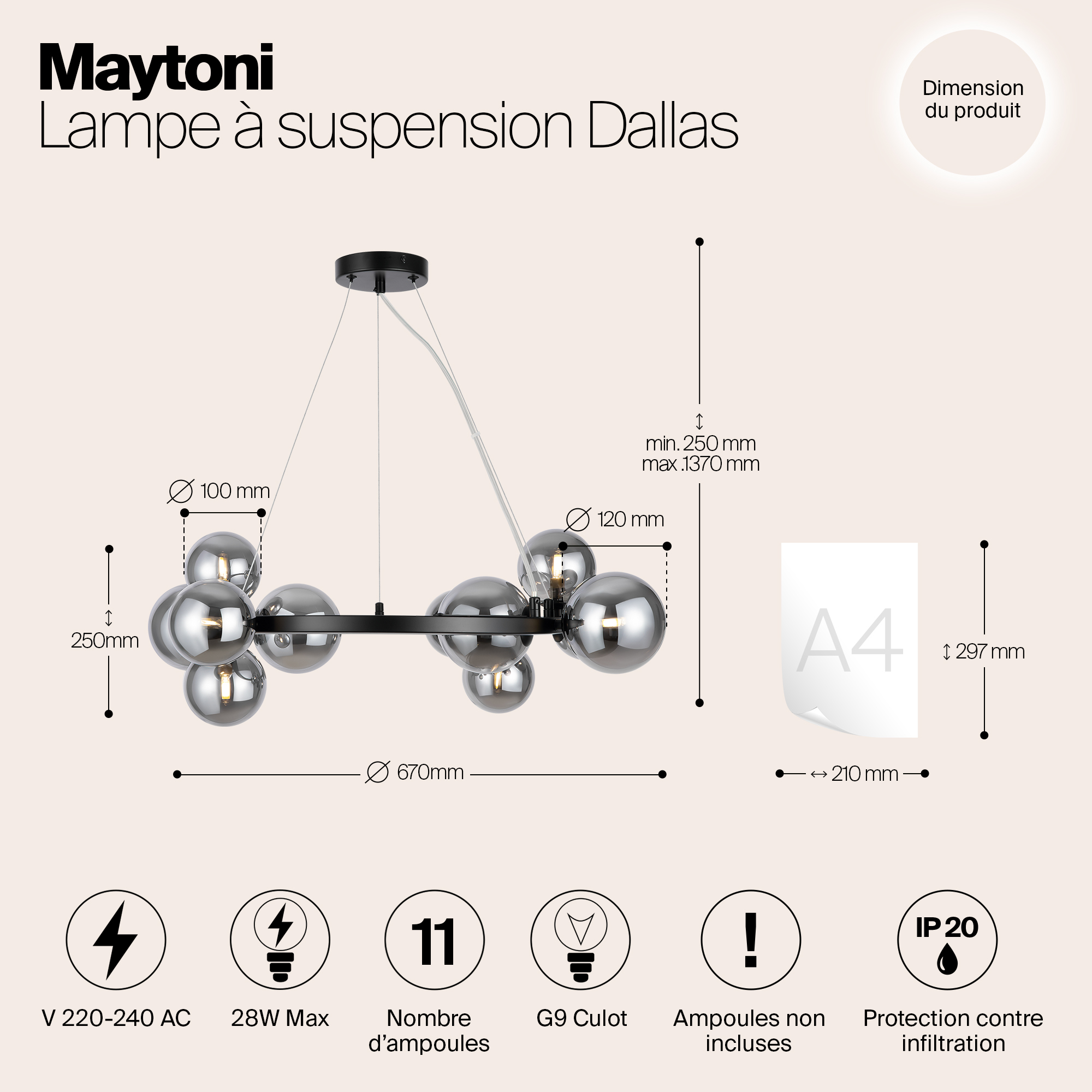 Подвесной светильник Maytoni MOD545PL-11B