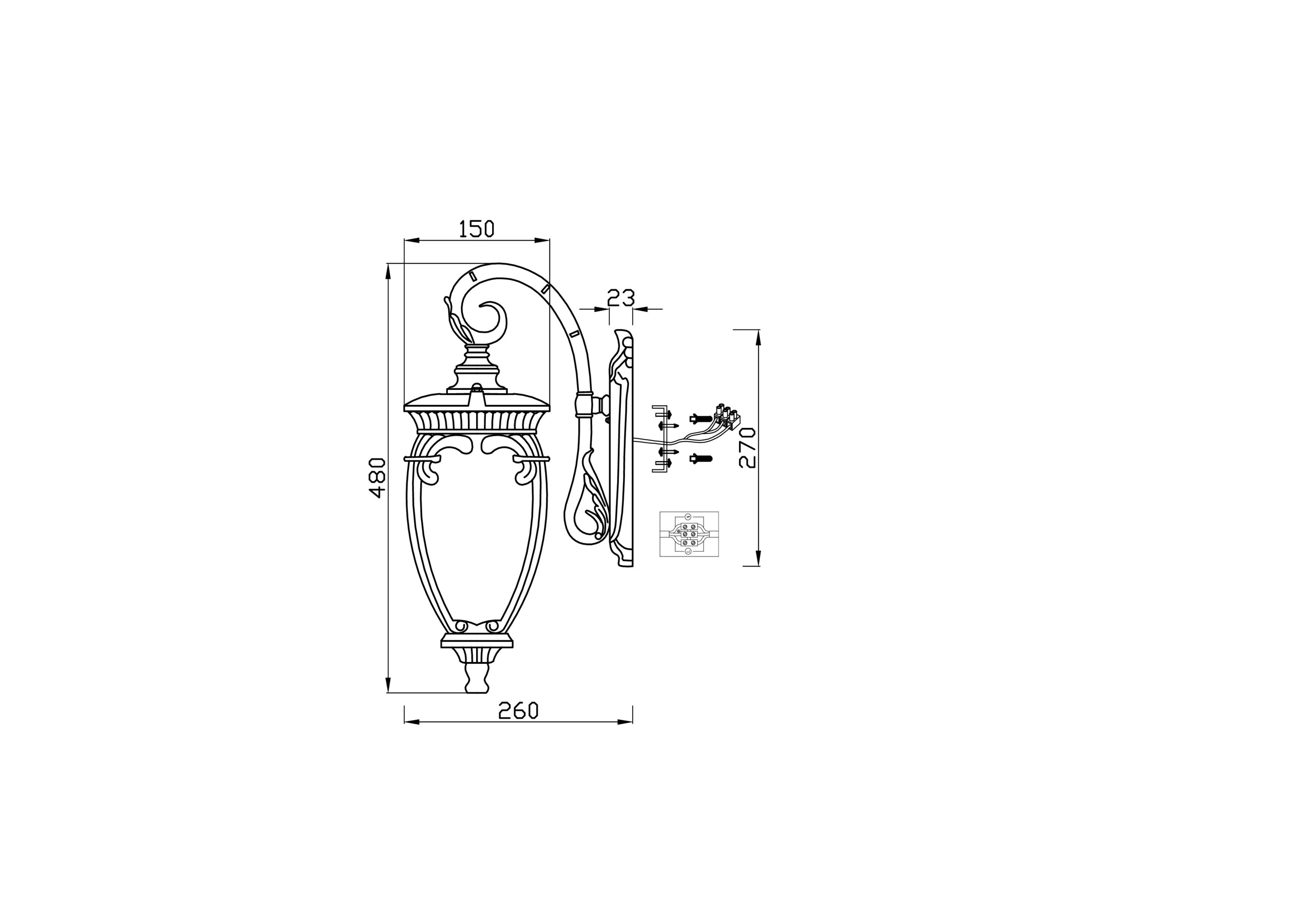 Настенный светильник (бра) Outdoor O414WL-01BZ