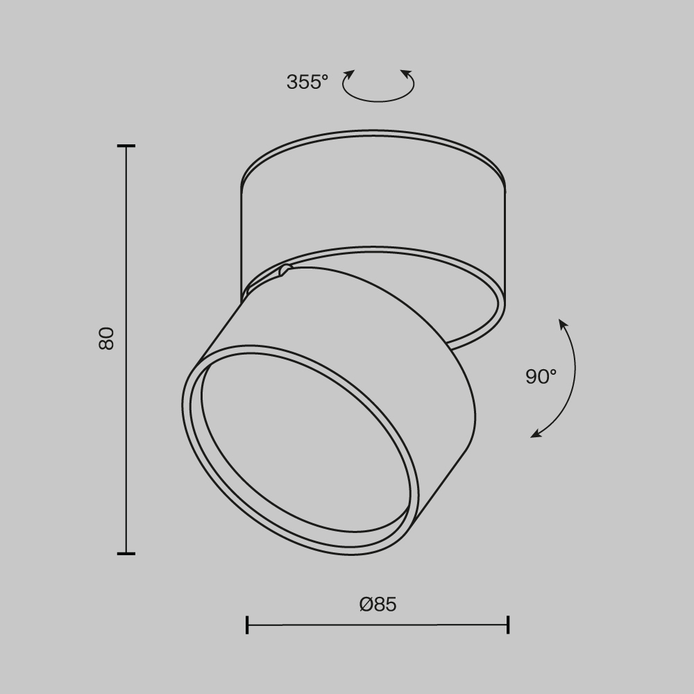 Потолочный светильник Technical C024CL-12W4K-W-1