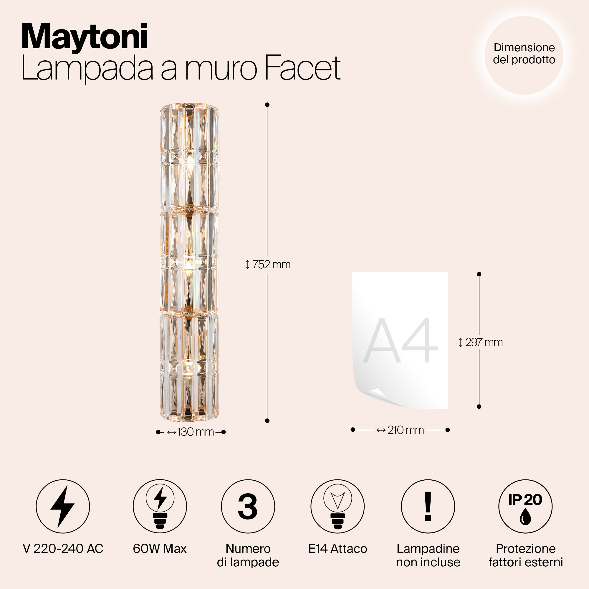Настенный светильник (бра) Maytoni MOD094WL-03G