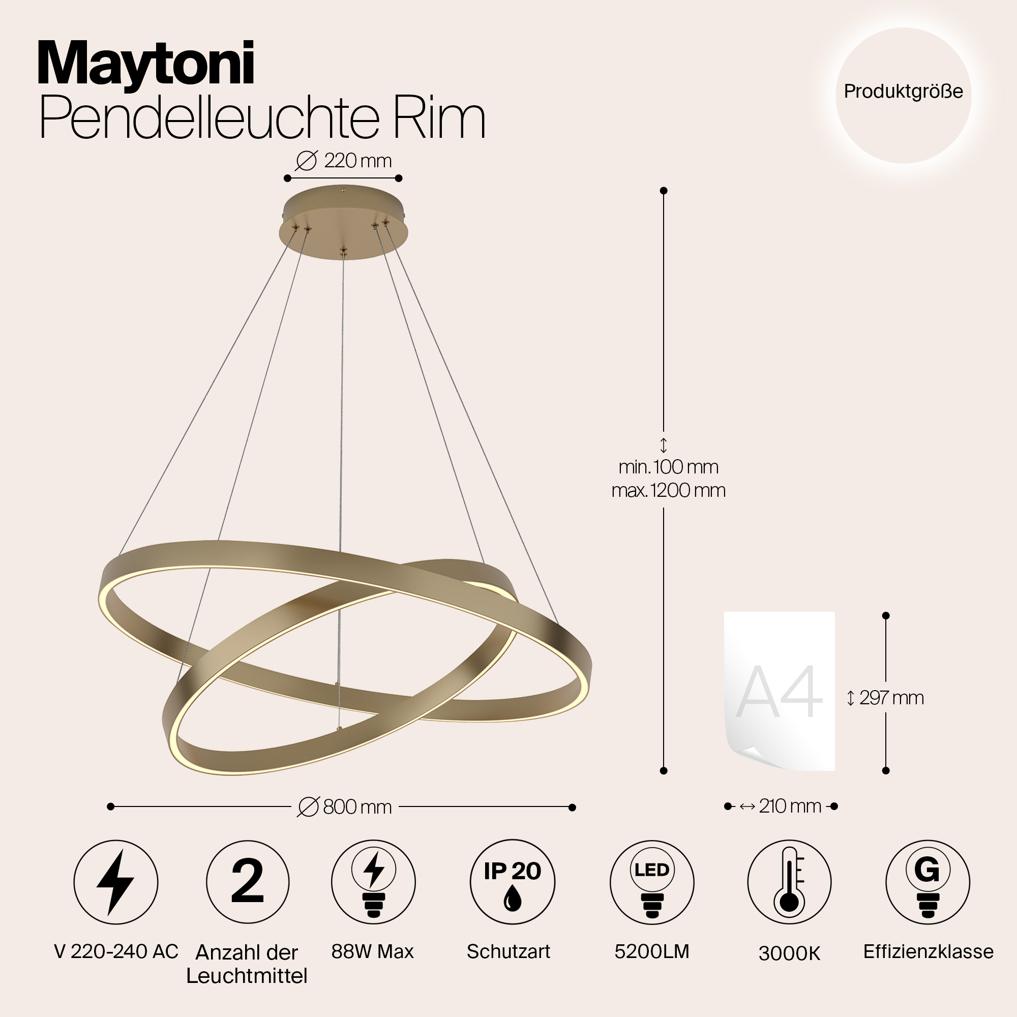 Подвесной светильник Maytoni MOD058PL-L74BS4K