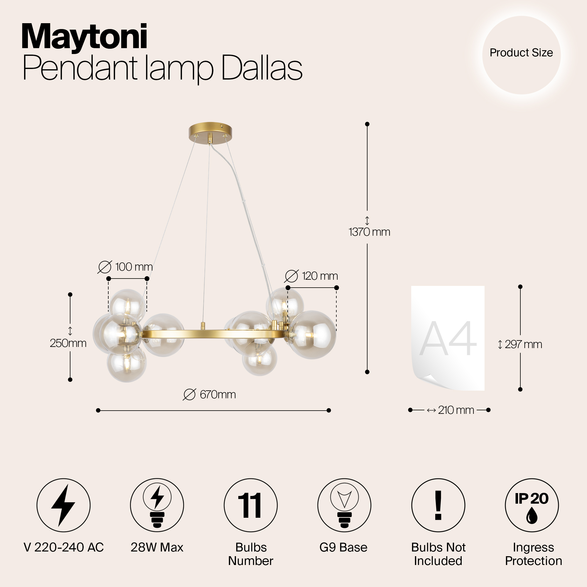 Подвесной светильник Maytoni MOD545PL-11G