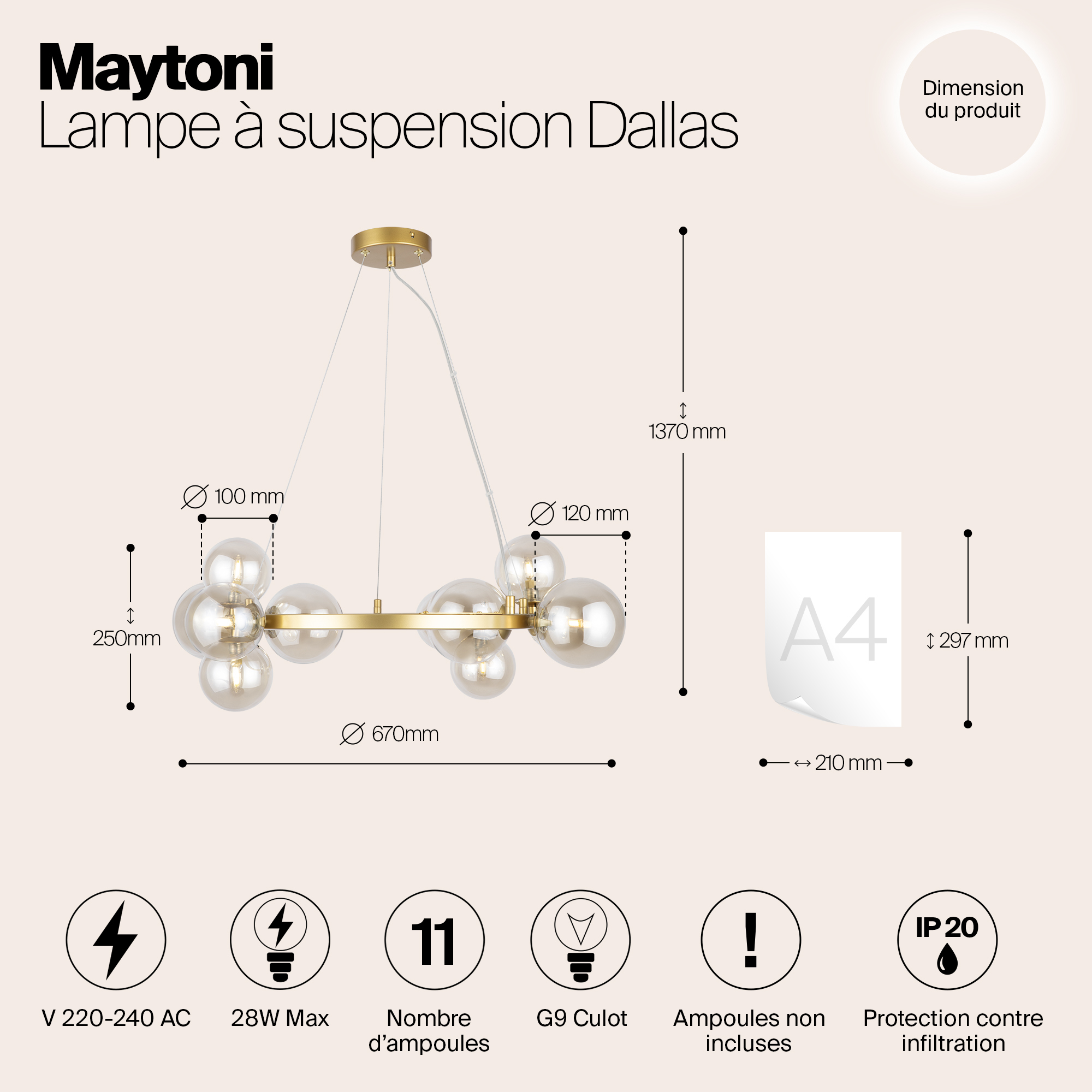 Подвесной светильник Maytoni MOD545PL-11G