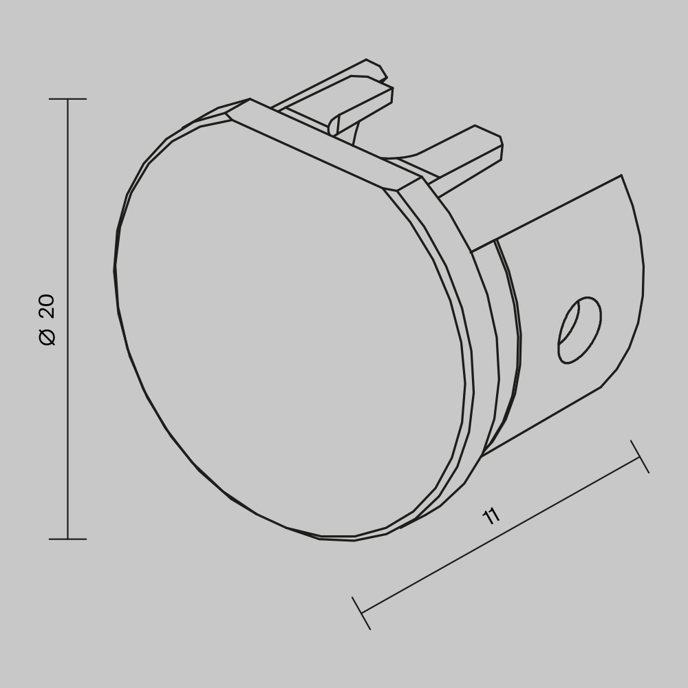 Комплектующие для накладной трековой системы Technical TRA184EC-R-11B