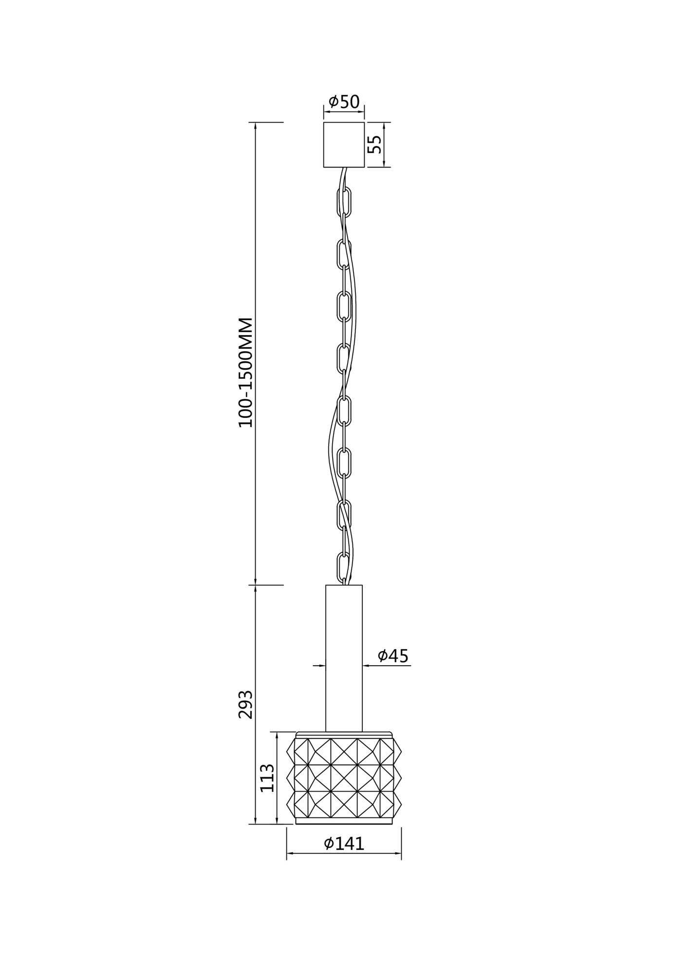 Подвесной светильник Maytoni MOD027PL-01CH