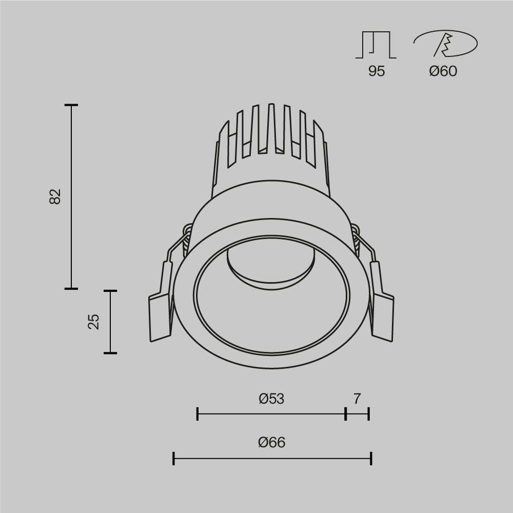 Встраиваемый светильник Technical DL115-10W-3K-B