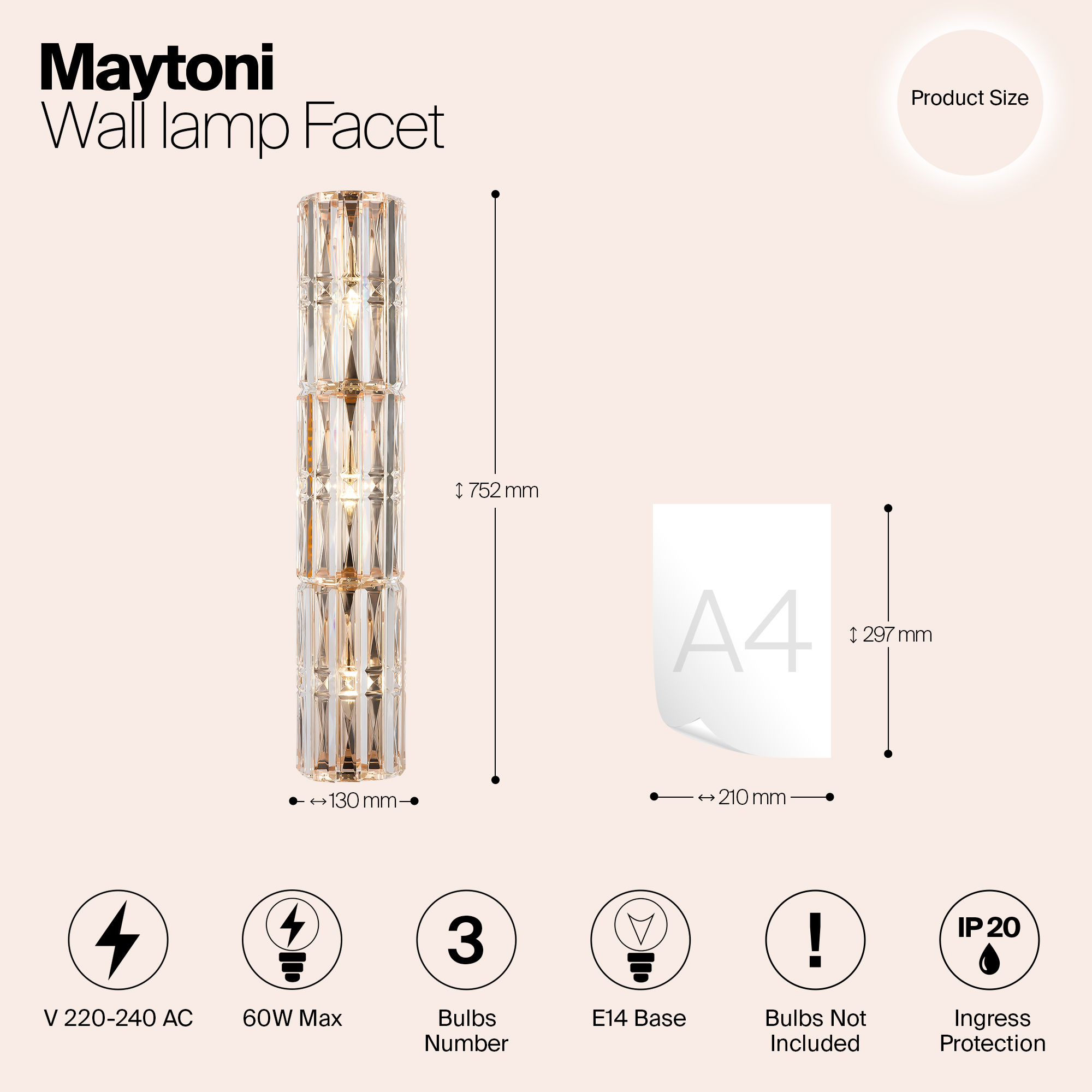 Настенный светильник (бра) Maytoni MOD094WL-03G
