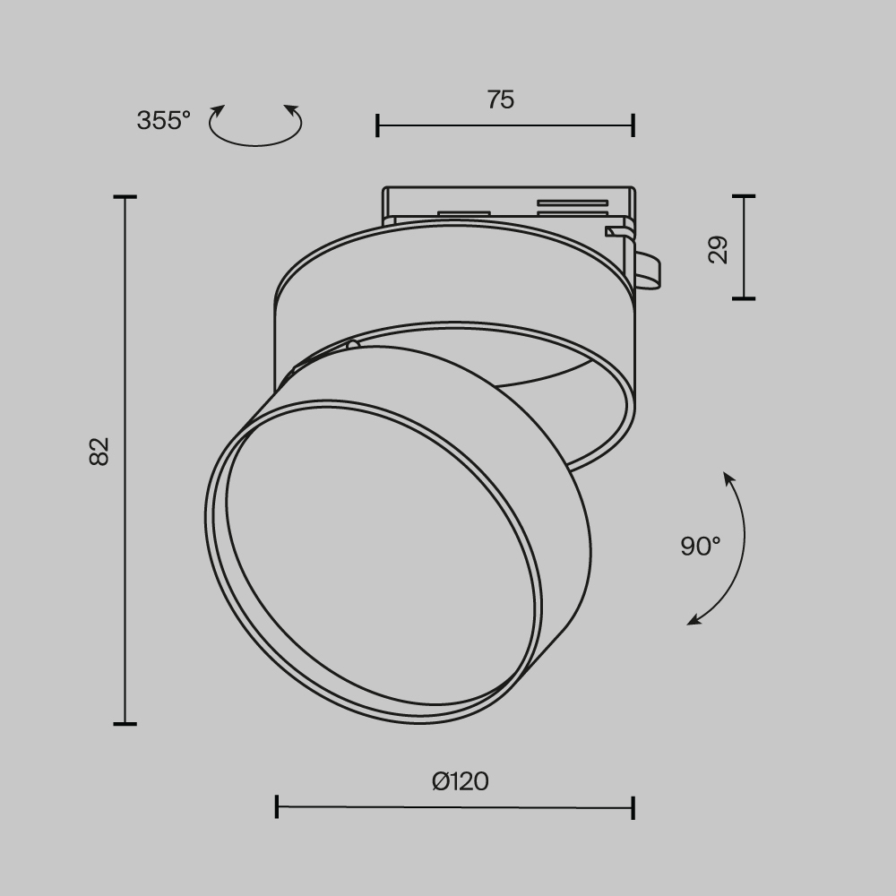 Трековый светильник Technical TR007-1-18W3K-B-1