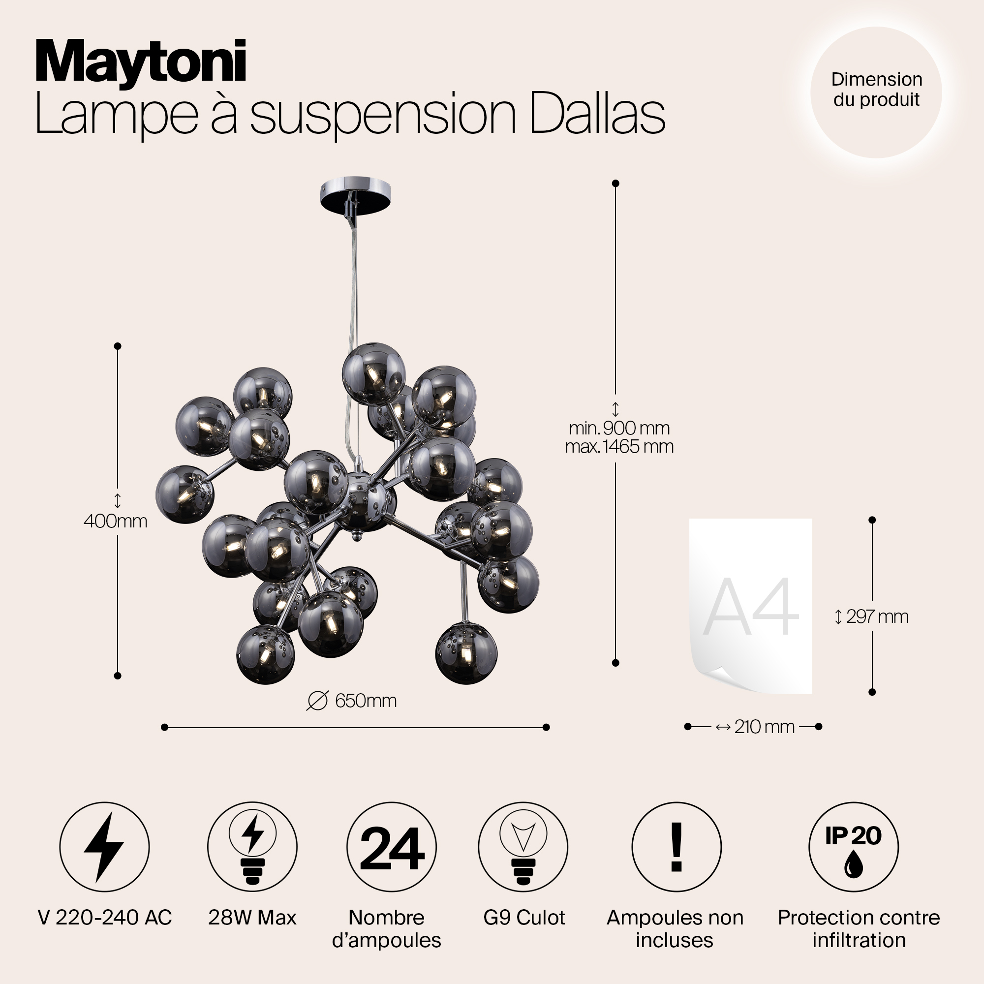 Подвесной светильник Maytoni MOD545PL-24G