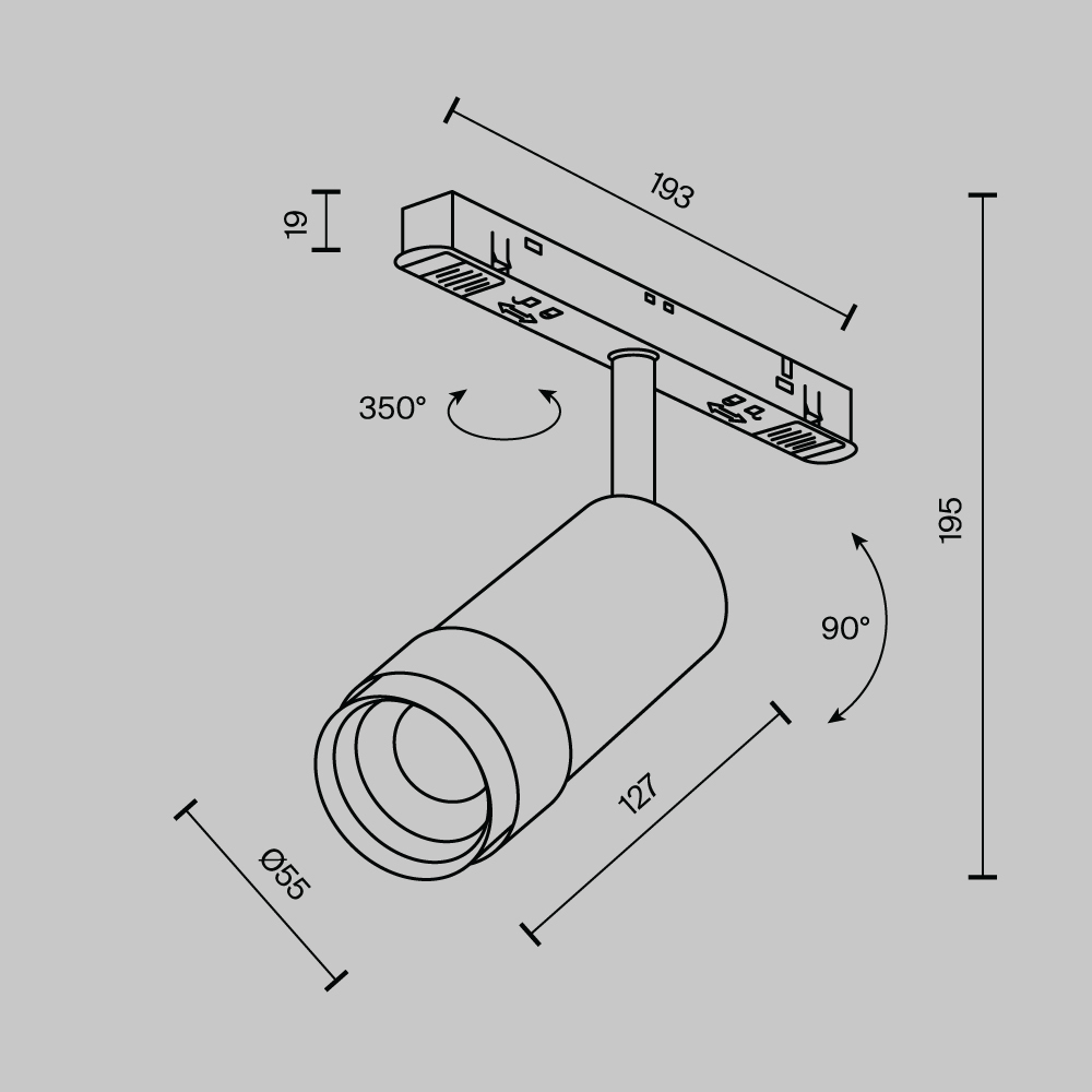 Трековый светильник Technical TR212-4-12WTW-DD2-Z-W