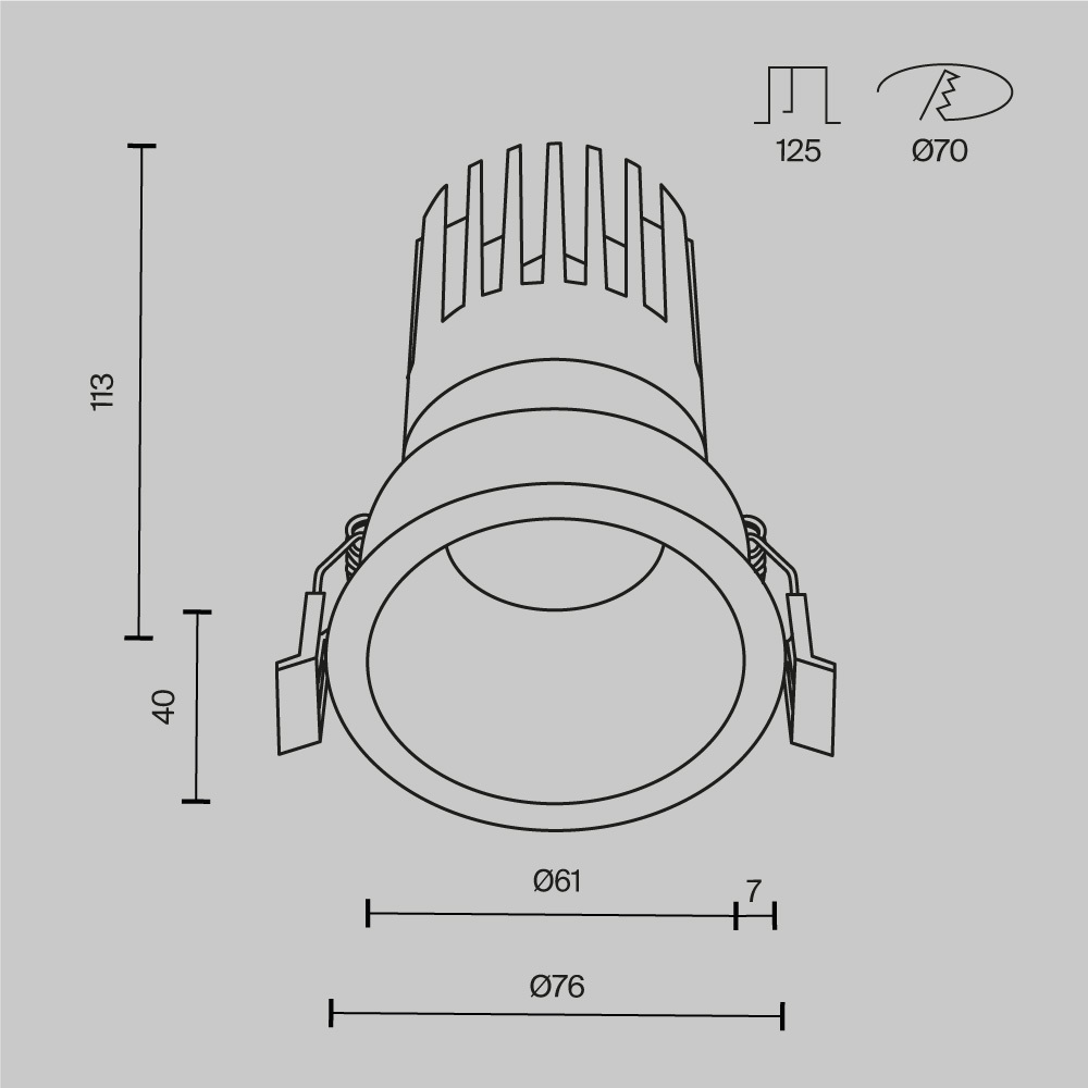 Встраиваемый светильник Technical DL118-15W-4K-B