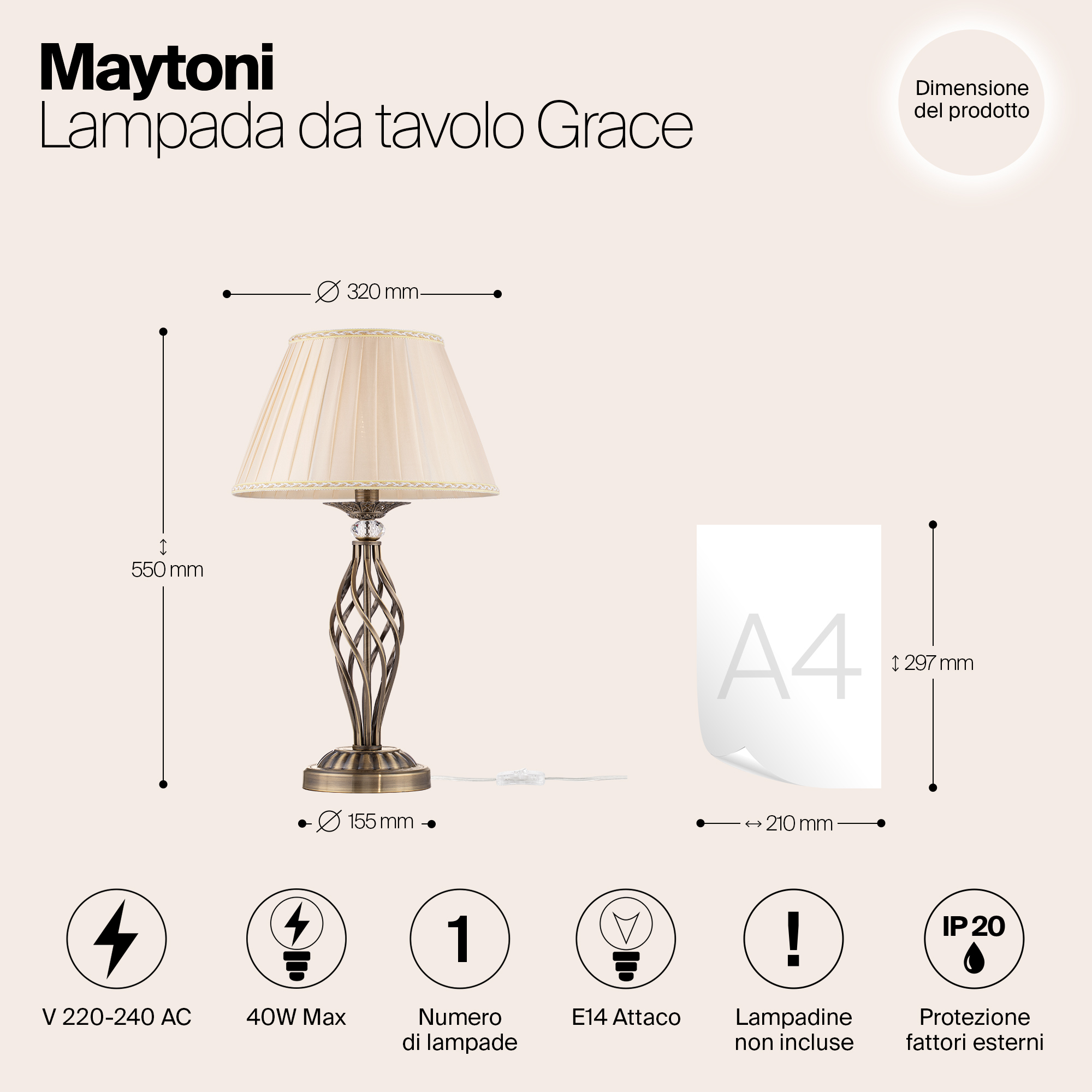 Настольный светильник Maytoni RC247-TL-01-R