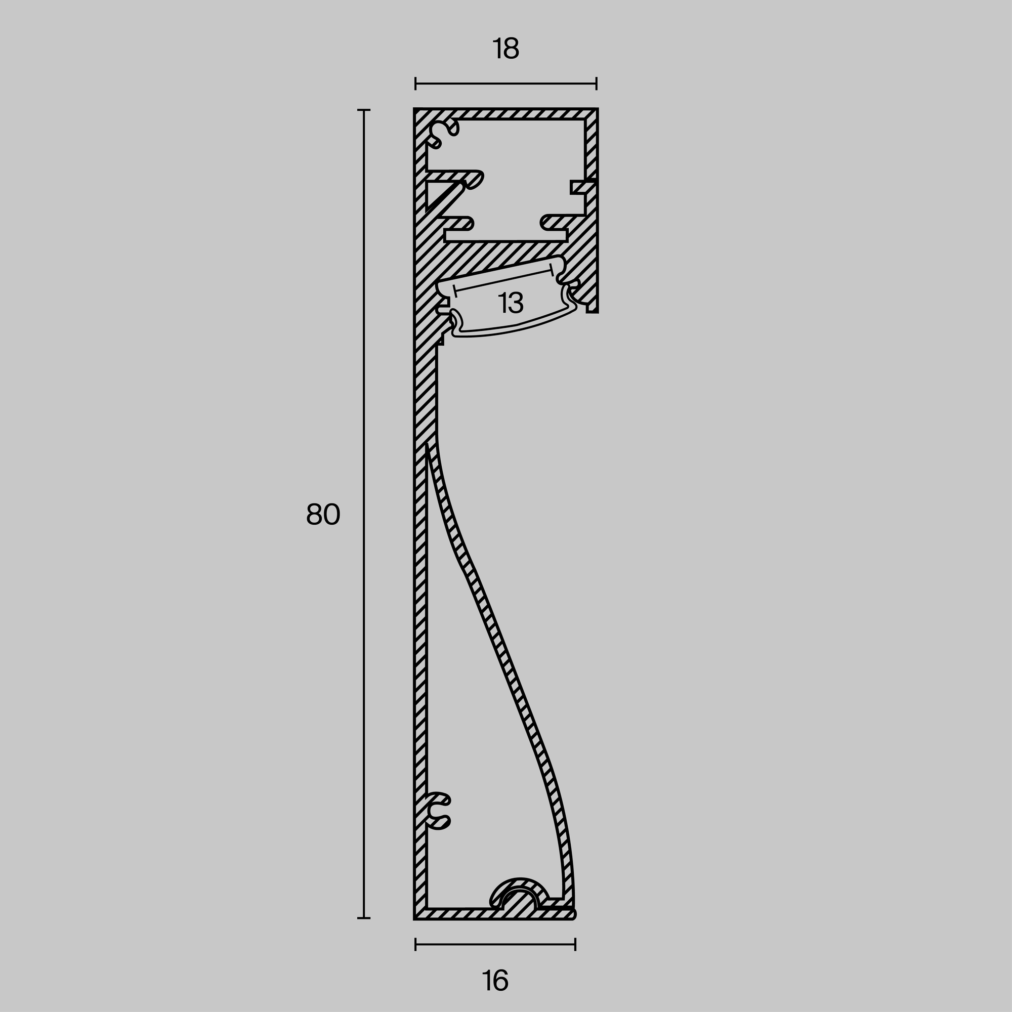 Комплектующие к светодиодной ленте Led Strip ALM-8018-B-2M