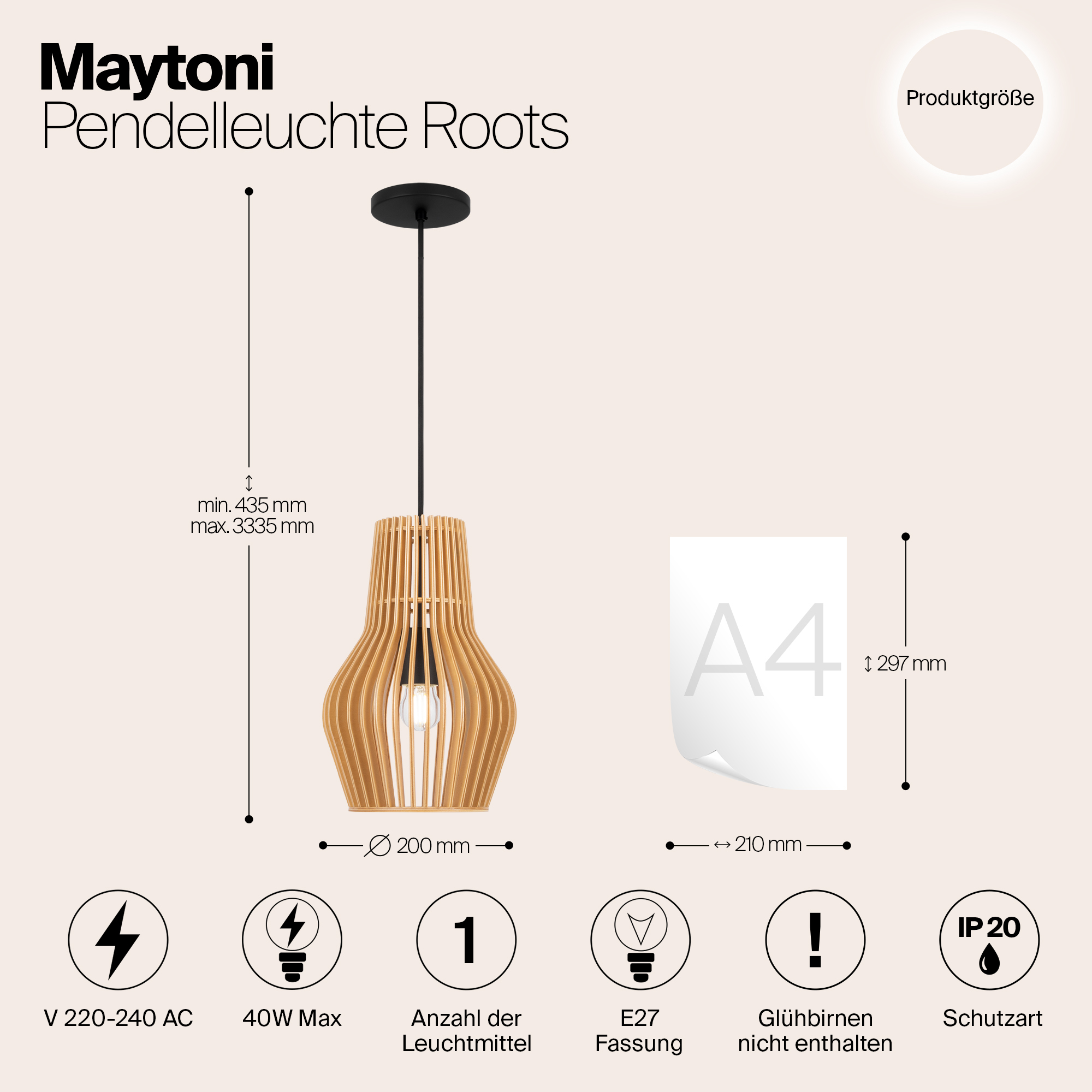 Подвесной светильник Maytoni MOD191PL-01W