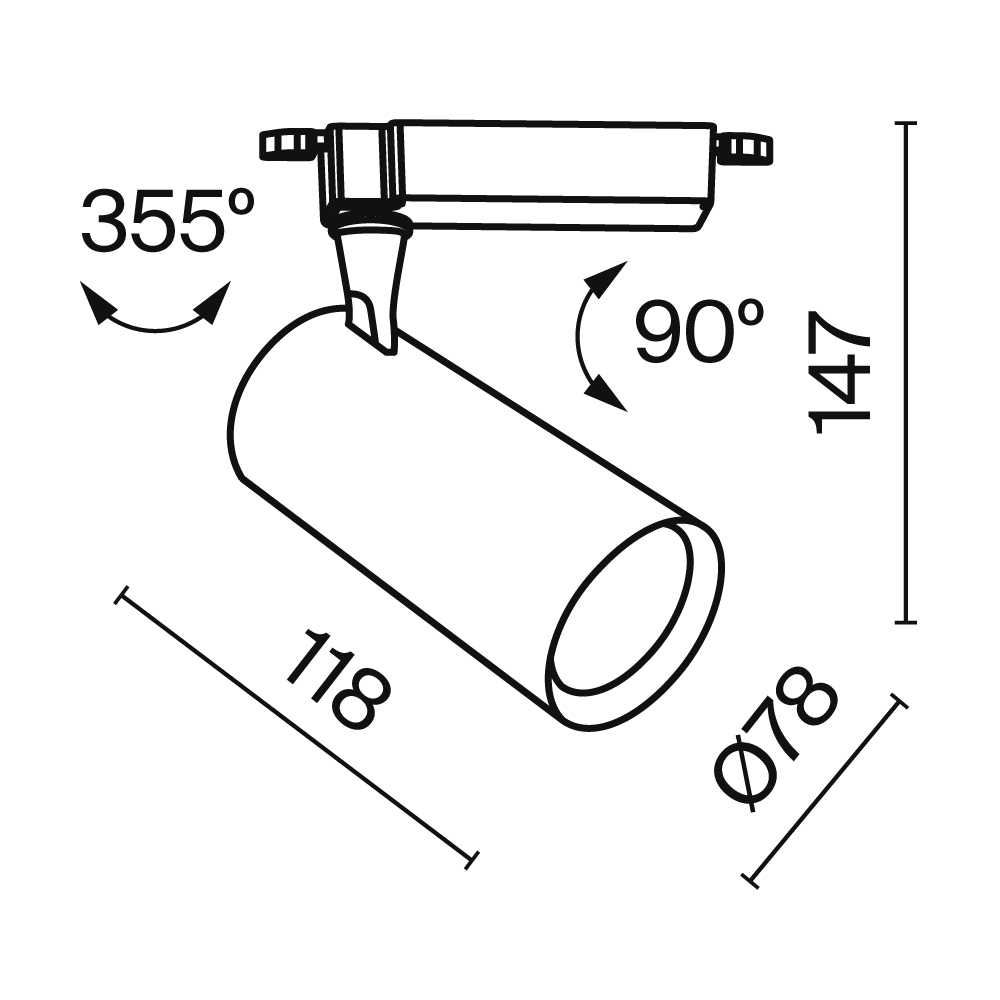 Трековый светильник Technical TR003-1-10W3K-S-B TR003-1-10W3K-S-B