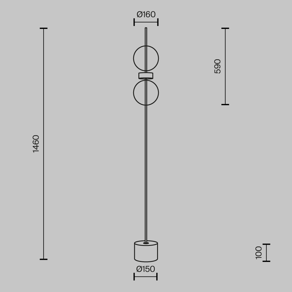 Напольный светильник (торшер) Maytoni MOD478FL-L15B3K