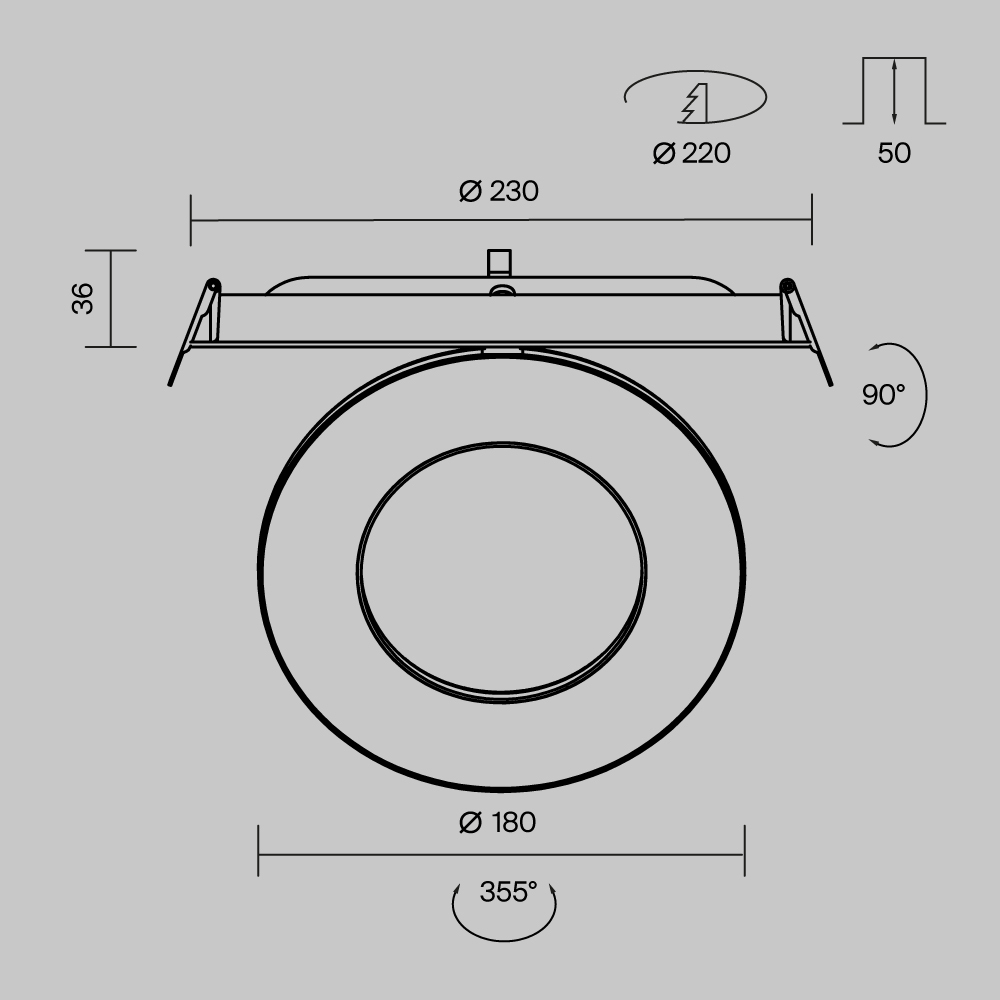 Встраиваемый светильник Technical DL102-12W3K-W