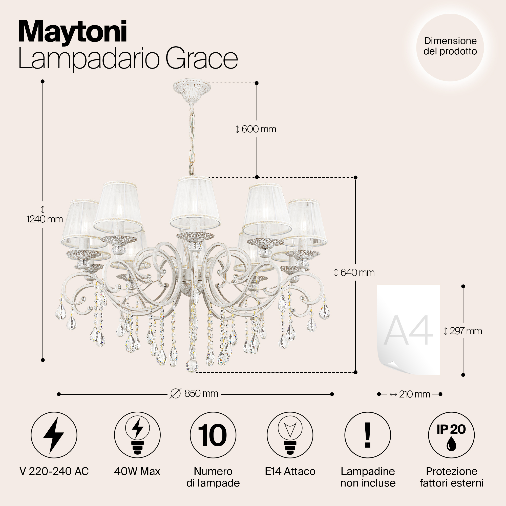 Люстра Maytoni ARM247-10-G