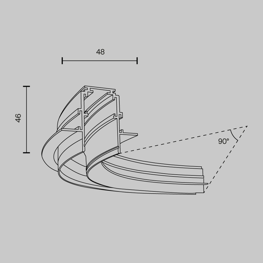 Комплектующие для встраиваемой трековой системы Technical TRA044-angle.12B