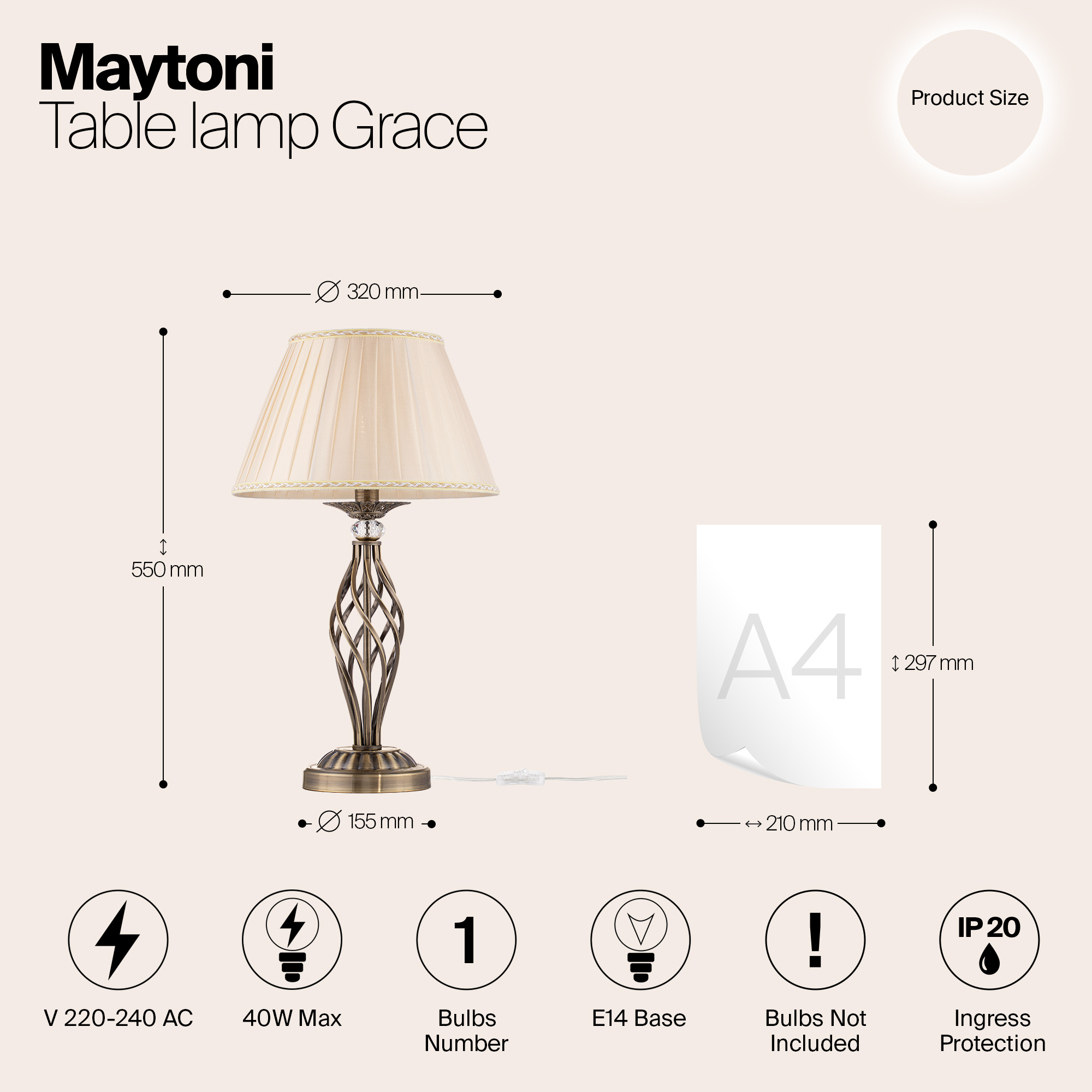 Настольный светильник Maytoni RC247-TL-01-R