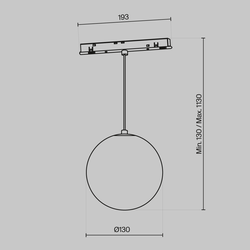 Трековый подвесной светильник Technical TR039-2-5W4K-W