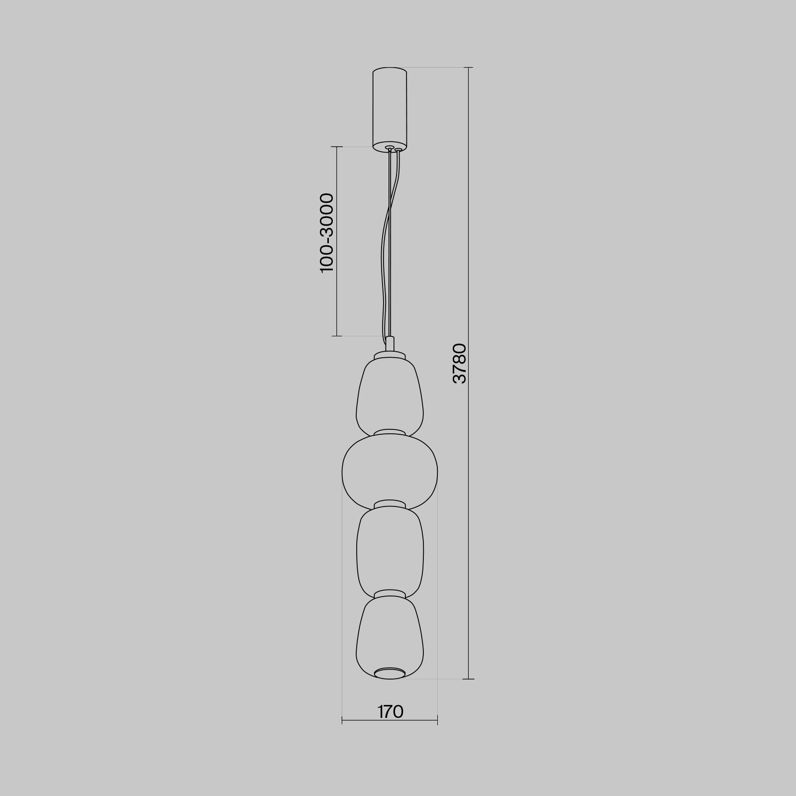 Подвесной светильник Maytoni MOD267PL-L32G3K