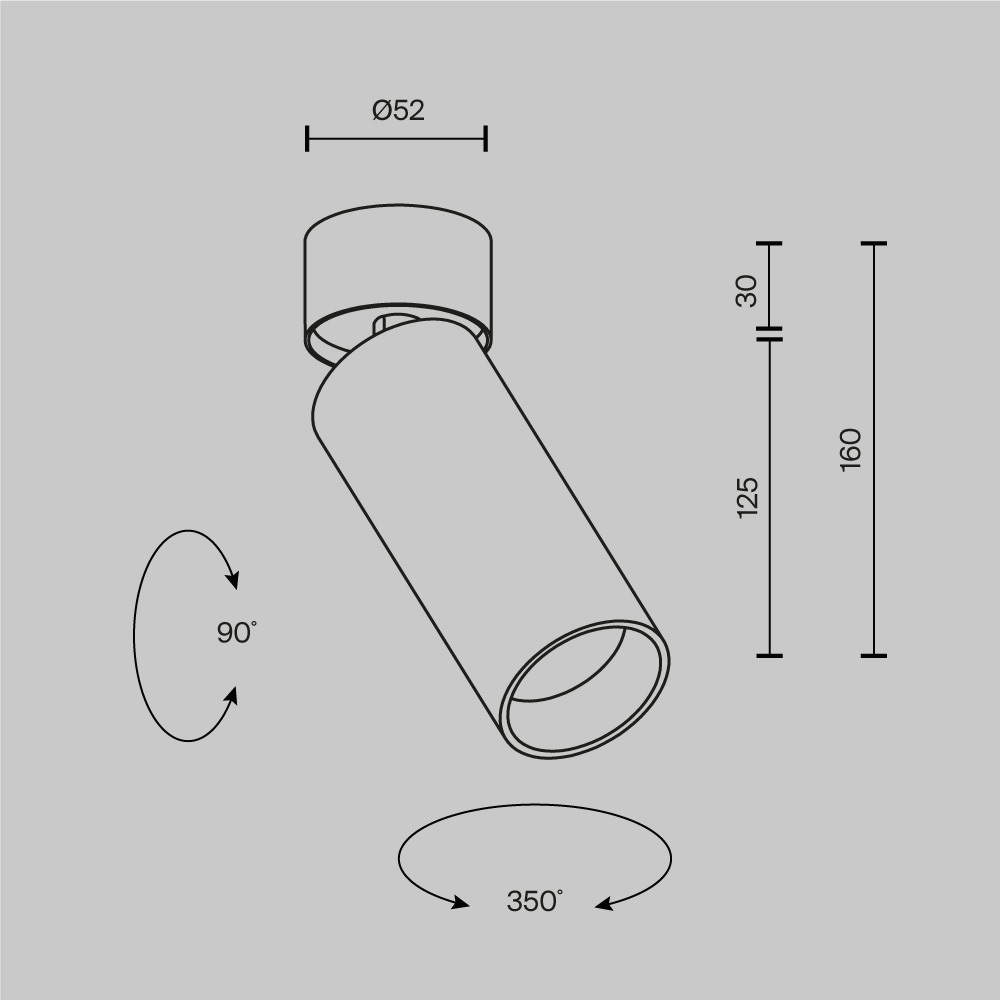 Потолочный светильник Technical C055CL-L12W4K-SS-W
