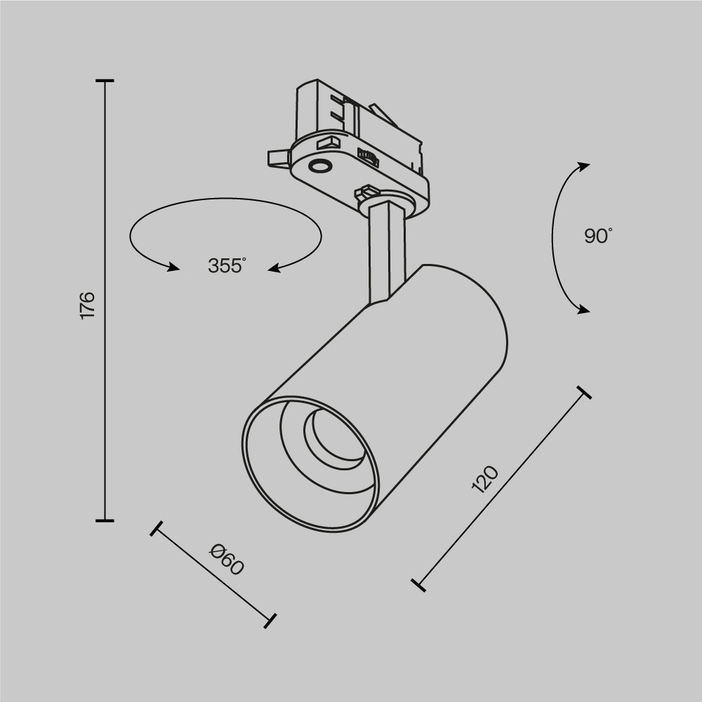 Трековый светильник Technical TR197-3-12WCCT-M-B