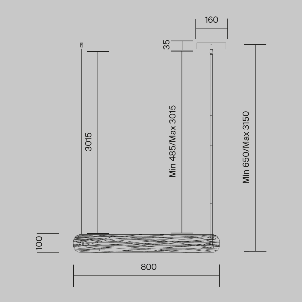 Подвесной светильник Maytoni MOD439PL-L20BSK