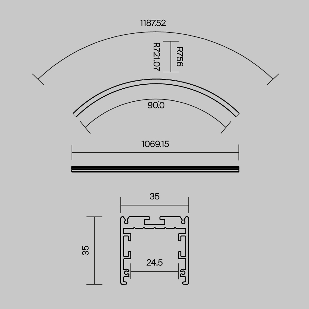Комплектующие к светодиодной ленте Led Strip ALM-3535R-B-IN-90°-1.5M