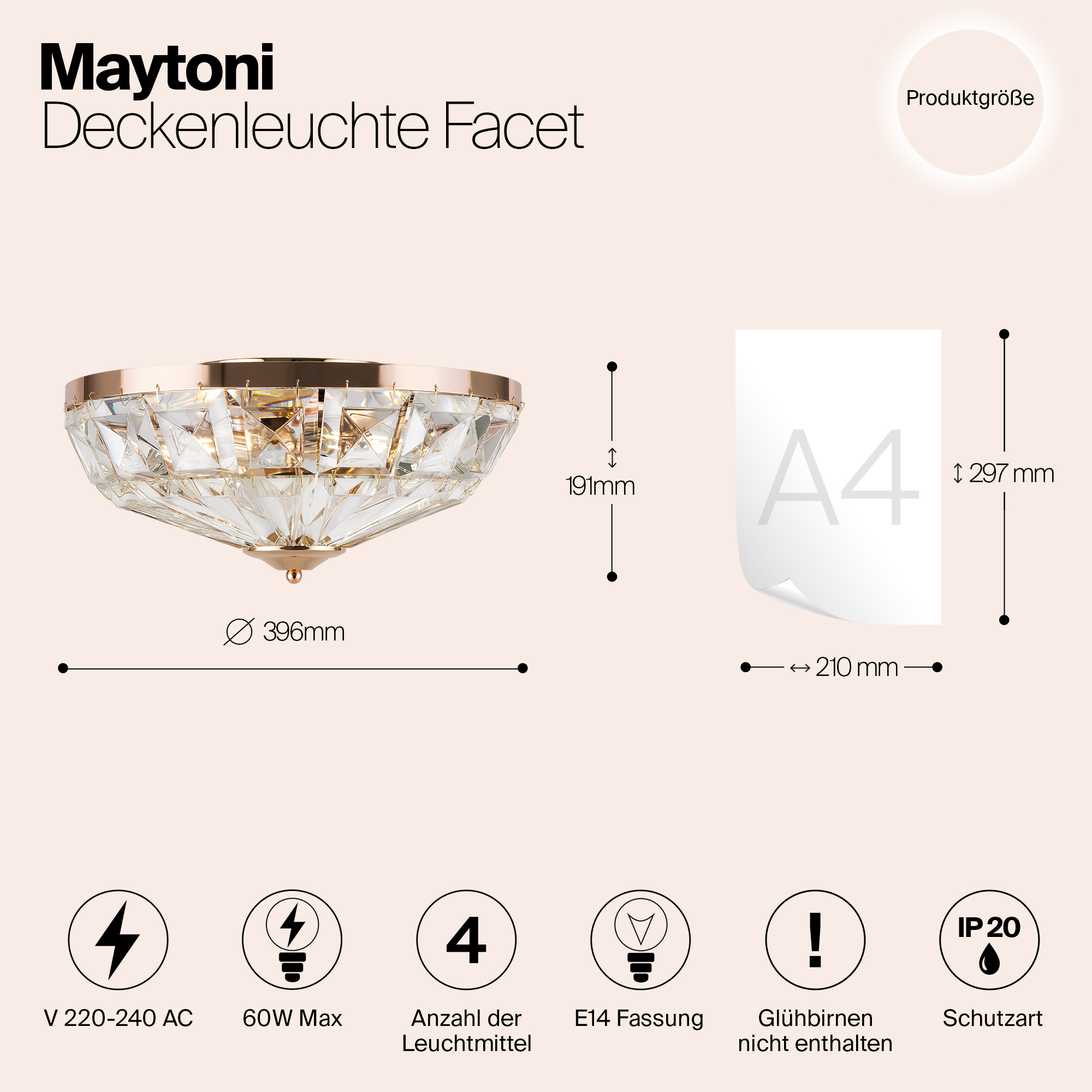 Потолочный светильник Maytoni MOD094CL-04G