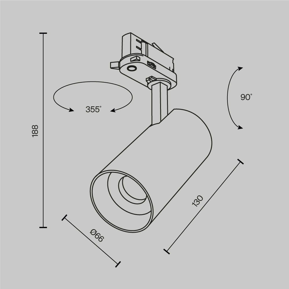 Трековый светильник Technical TR197-3-20WCCT-M-B