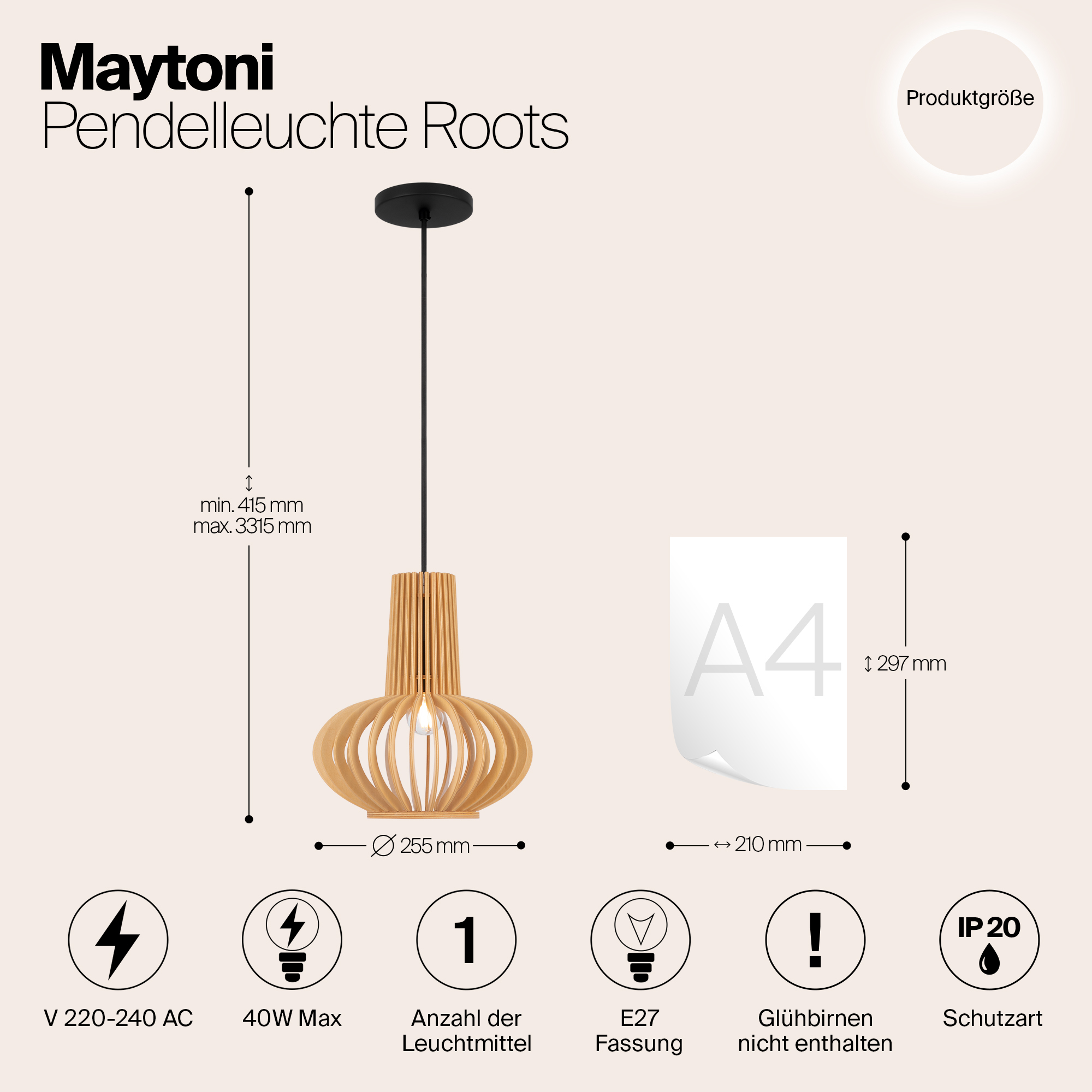 Подвесной светильник Maytoni MOD193PL-01W