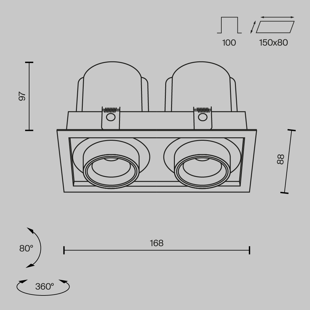 Встраиваемый светильник Technical DL095-02-10W3K-W