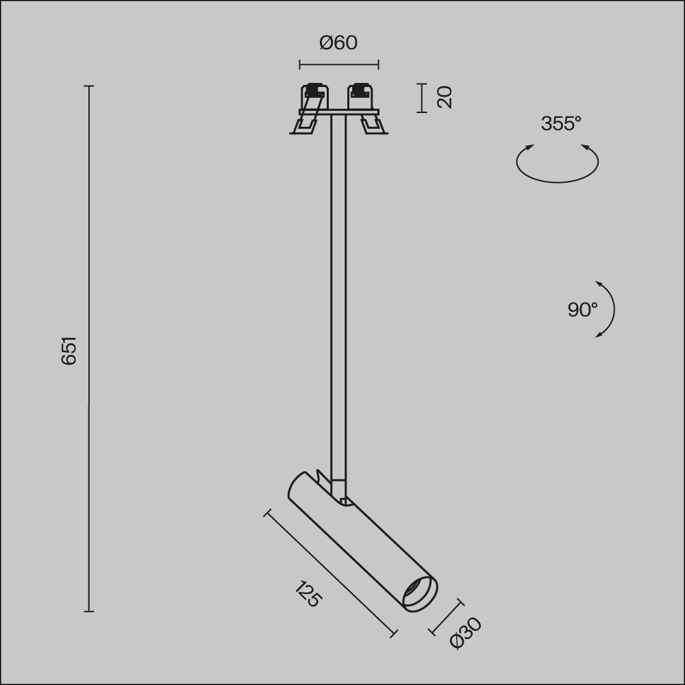 Подвесной светильник Technical P141RS-L125-6W3K-W