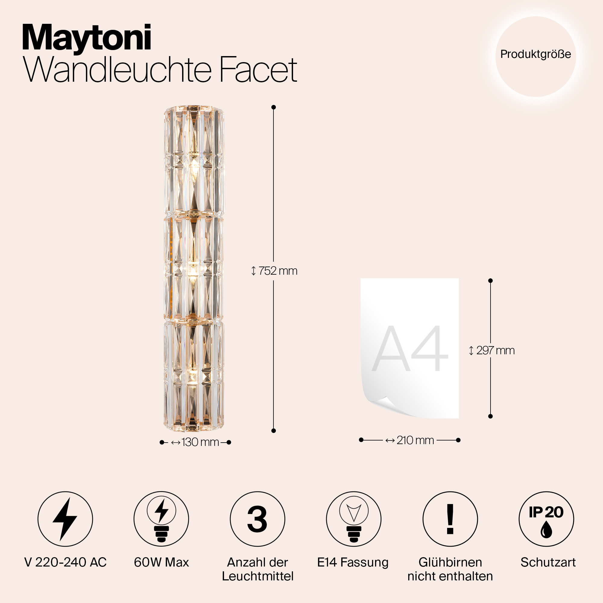 Настенный светильник (бра) Maytoni MOD094WL-03G