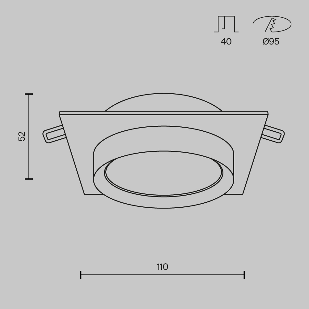 Встраиваемый светильник Technical DL086-GX53-SQ-WS