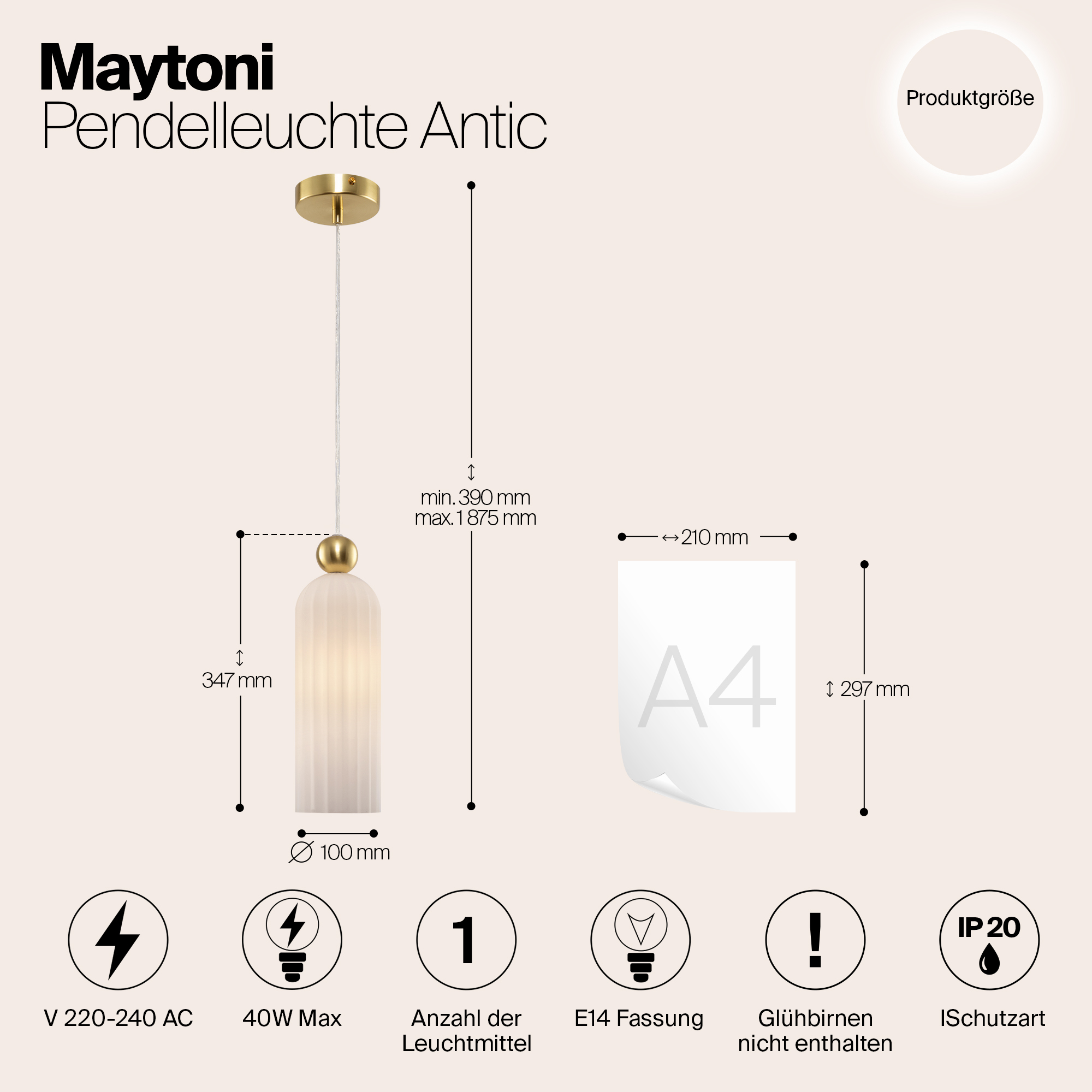 Подвесной светильник Maytoni MOD302PL-01W