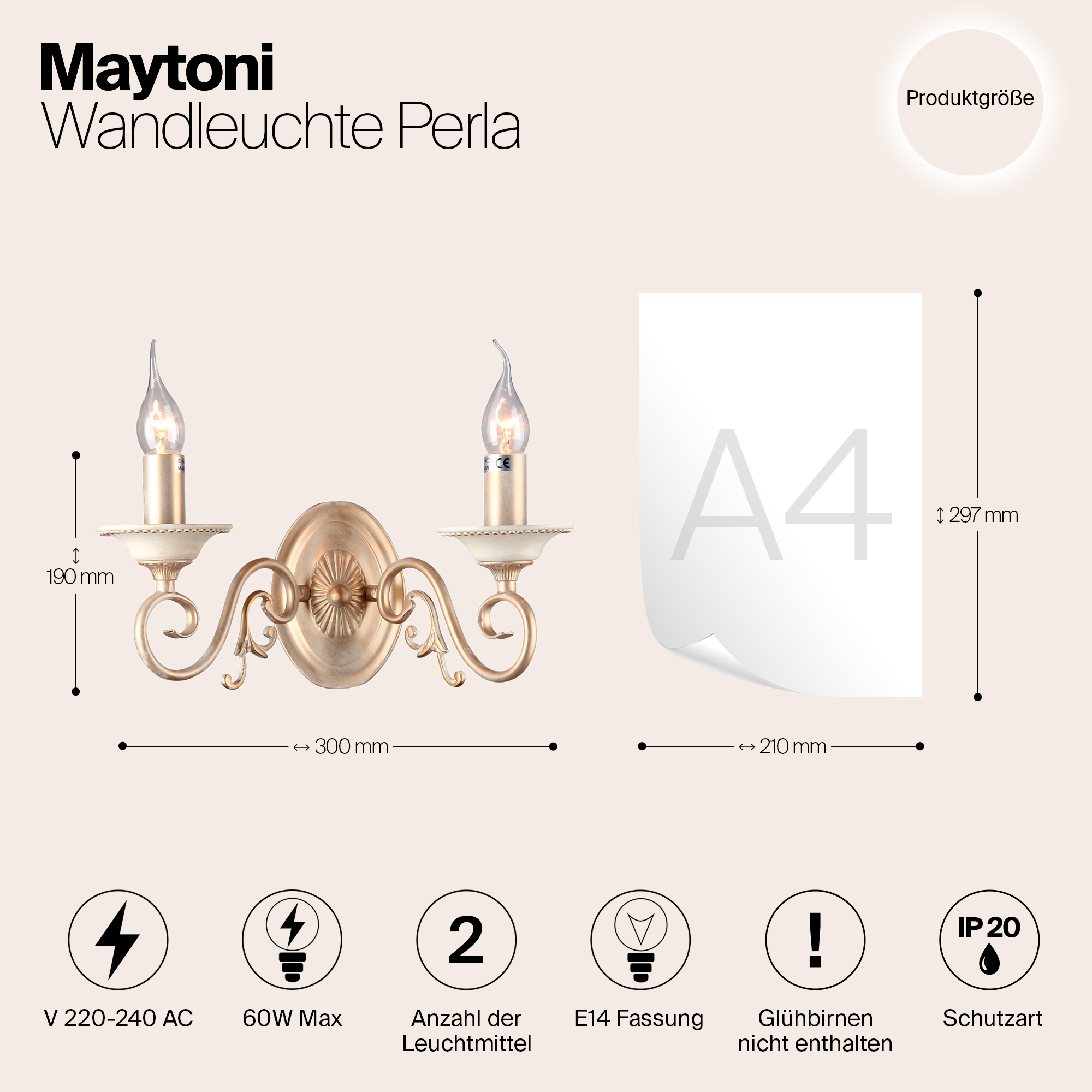 Настенный светильник (бра) Maytoni ARM337-02-R