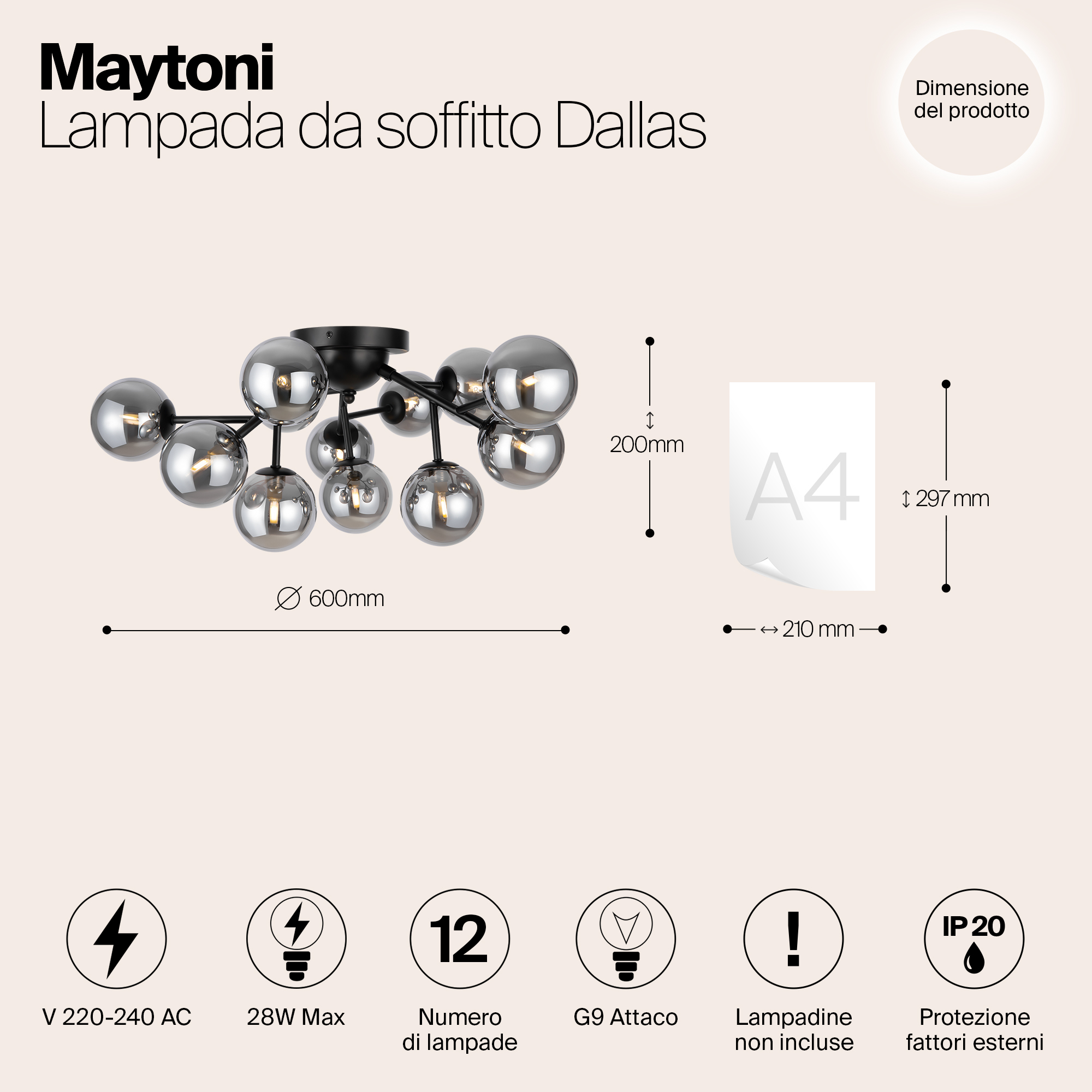 Потолочный светильник Maytoni MOD545CL-12B