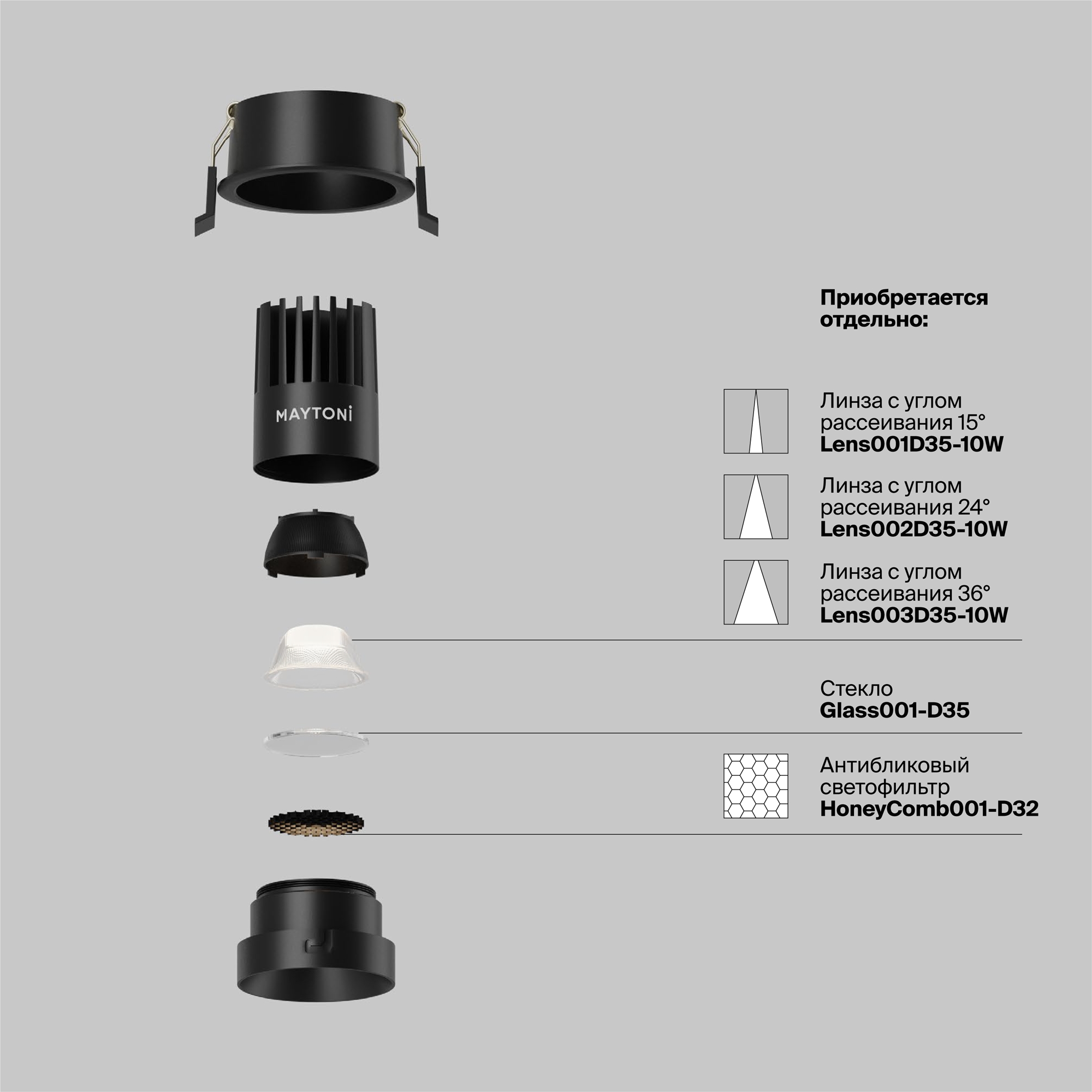 Встраиваемый светильник Technical DL115-10W-4K-B